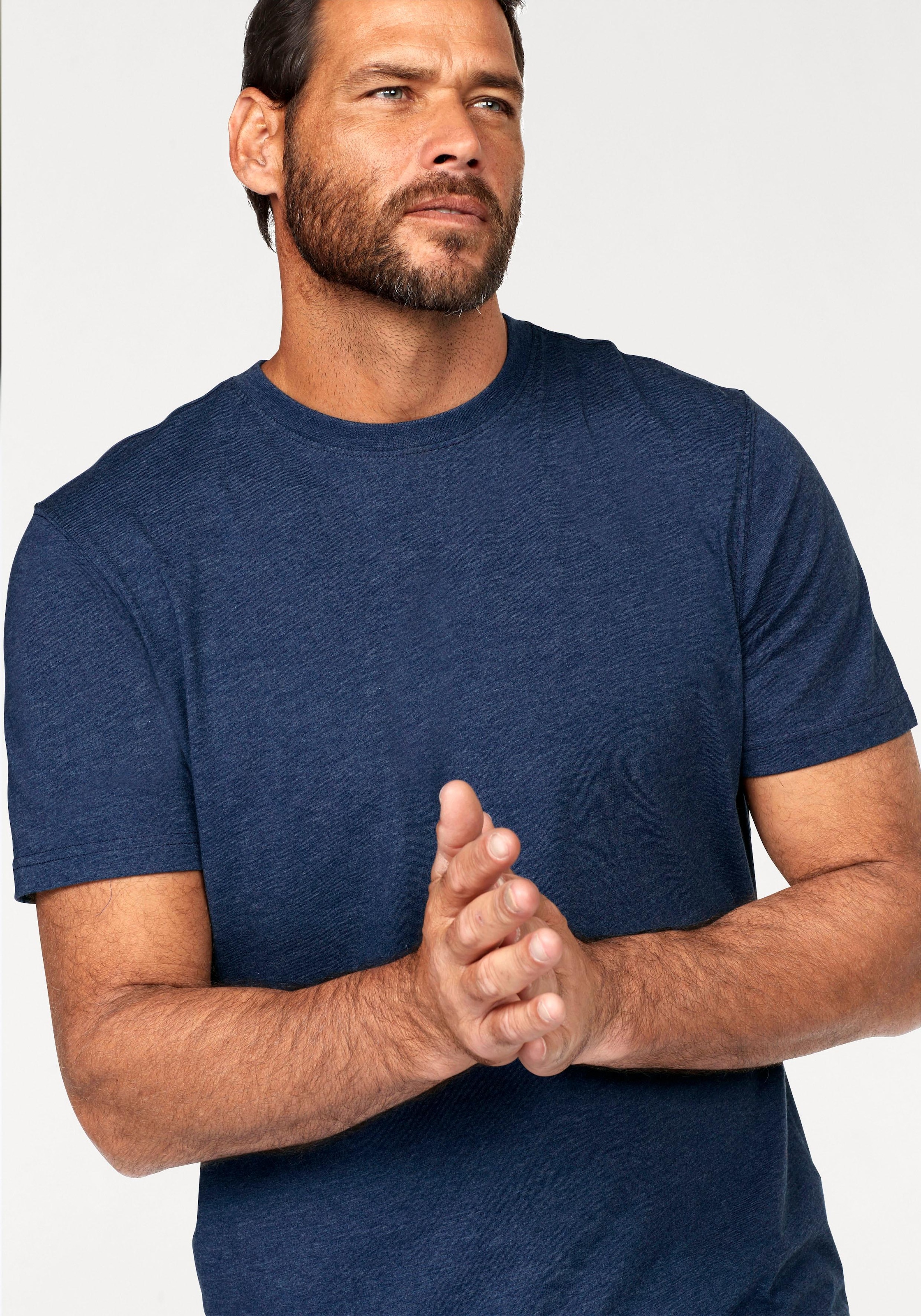 Man's World Rundhalsshirt, (2er-Pack), Kurzarm, Basic-Stil, aus Baumwollmischung, 2er-Pack
