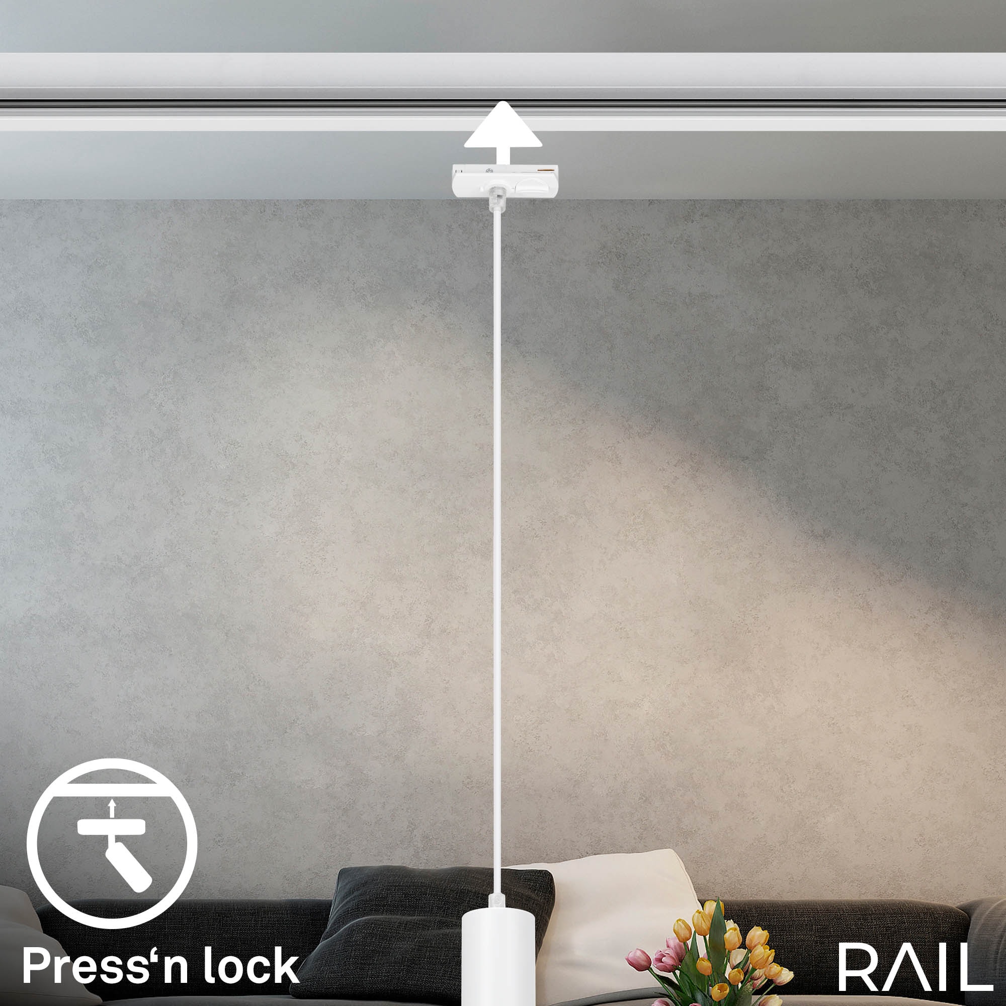 Briloner Leuchten Schienensystem-Leuchten »RAIL« GU10 1 Stk. Pendelleuchte 1440x80x55 mm Weiß max. 9W Schienensystem Rail Küche