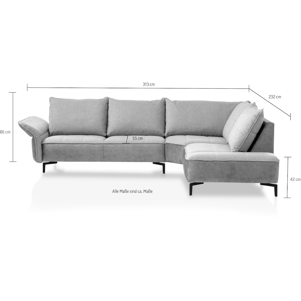 TRENDMANUFAKTUR Ecksofa »Glamour«