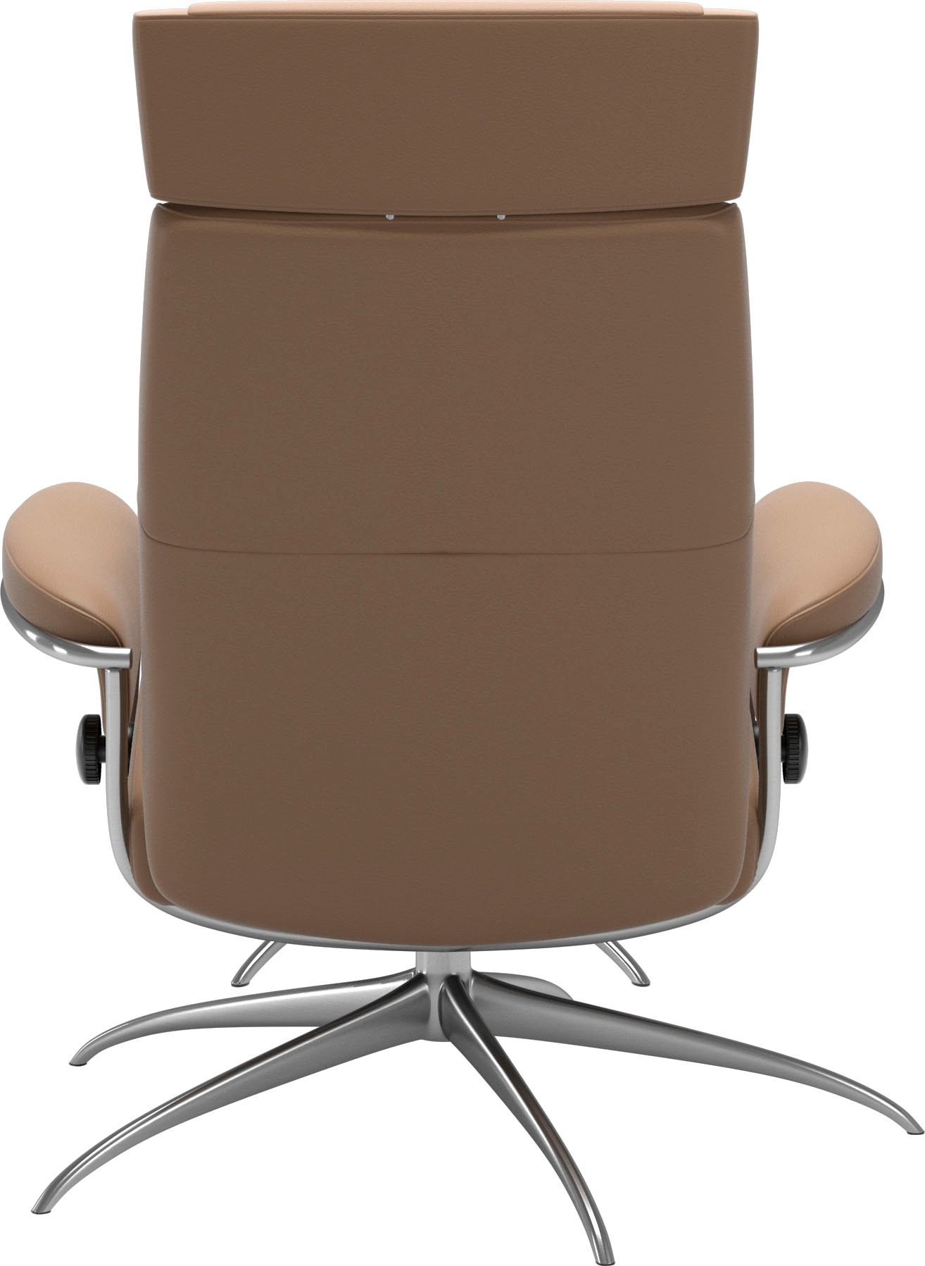 Stressless® Relaxsessel »Paris«, (Set, Relaxsessel mit Hocker), mit Hocker, Low Back mit Kopfstütze, mit Star Base, Gestell Chrom