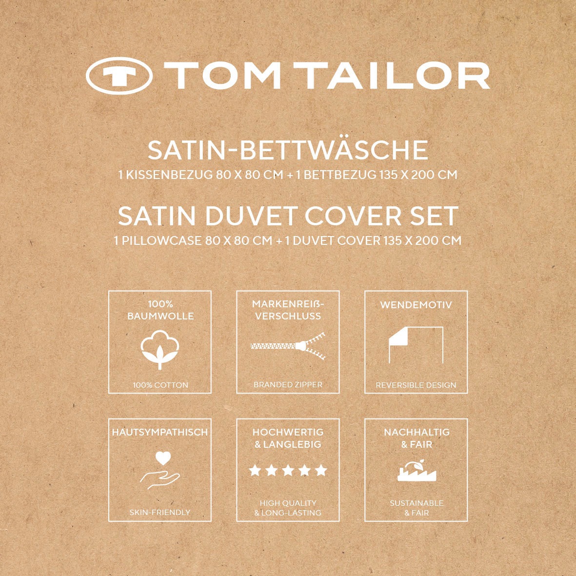 TOM TAILOR HOME Bettwäsche »TWO-TONE SOLID COLORS in Gr. 135x200cm, 155x220cm oder 200x220cm«, new bedroom, Doppelnaht am Kissen