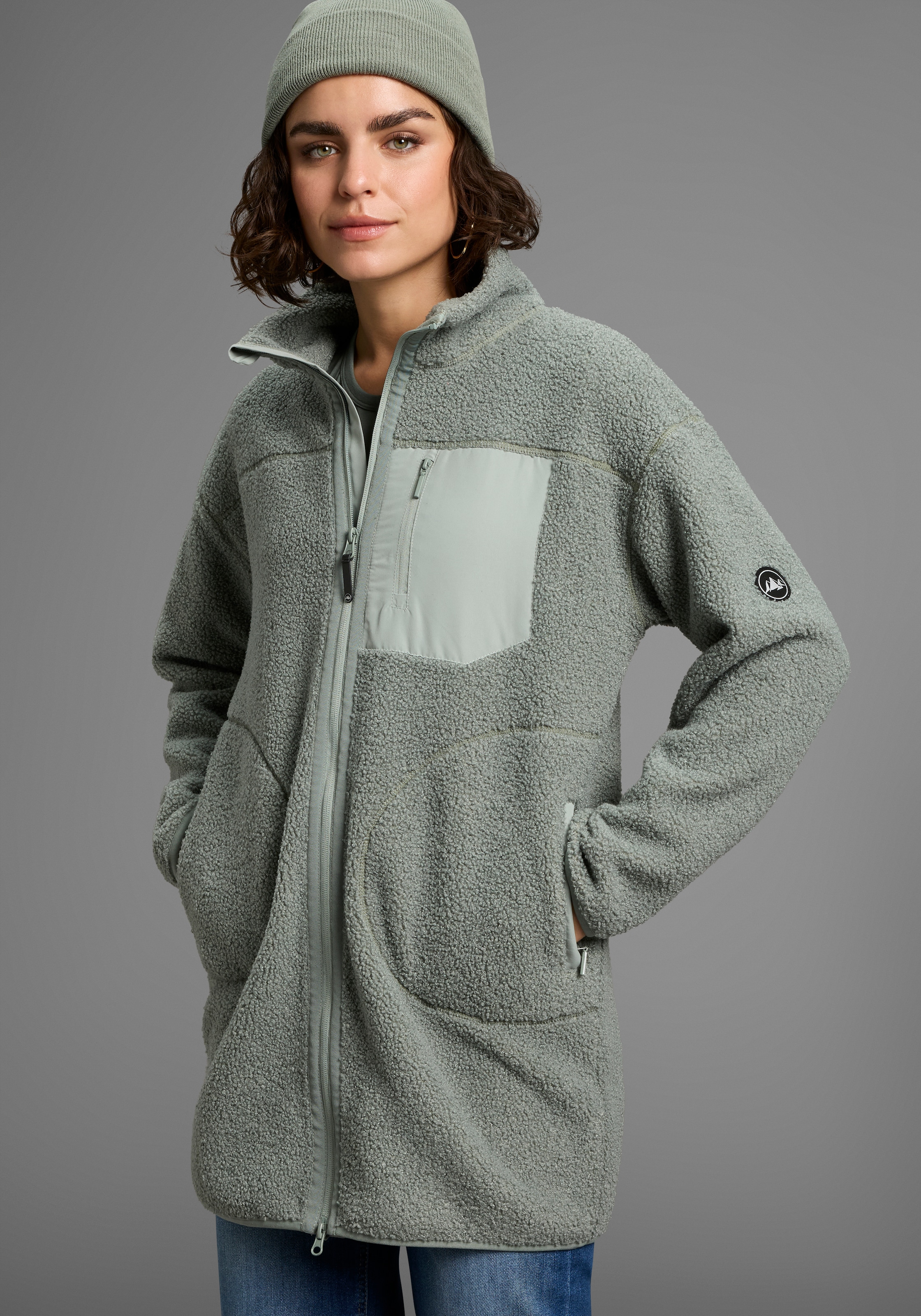Polarino Fleecejacke, Teddy Fleece Jacke, Oversize günstig online kaufen