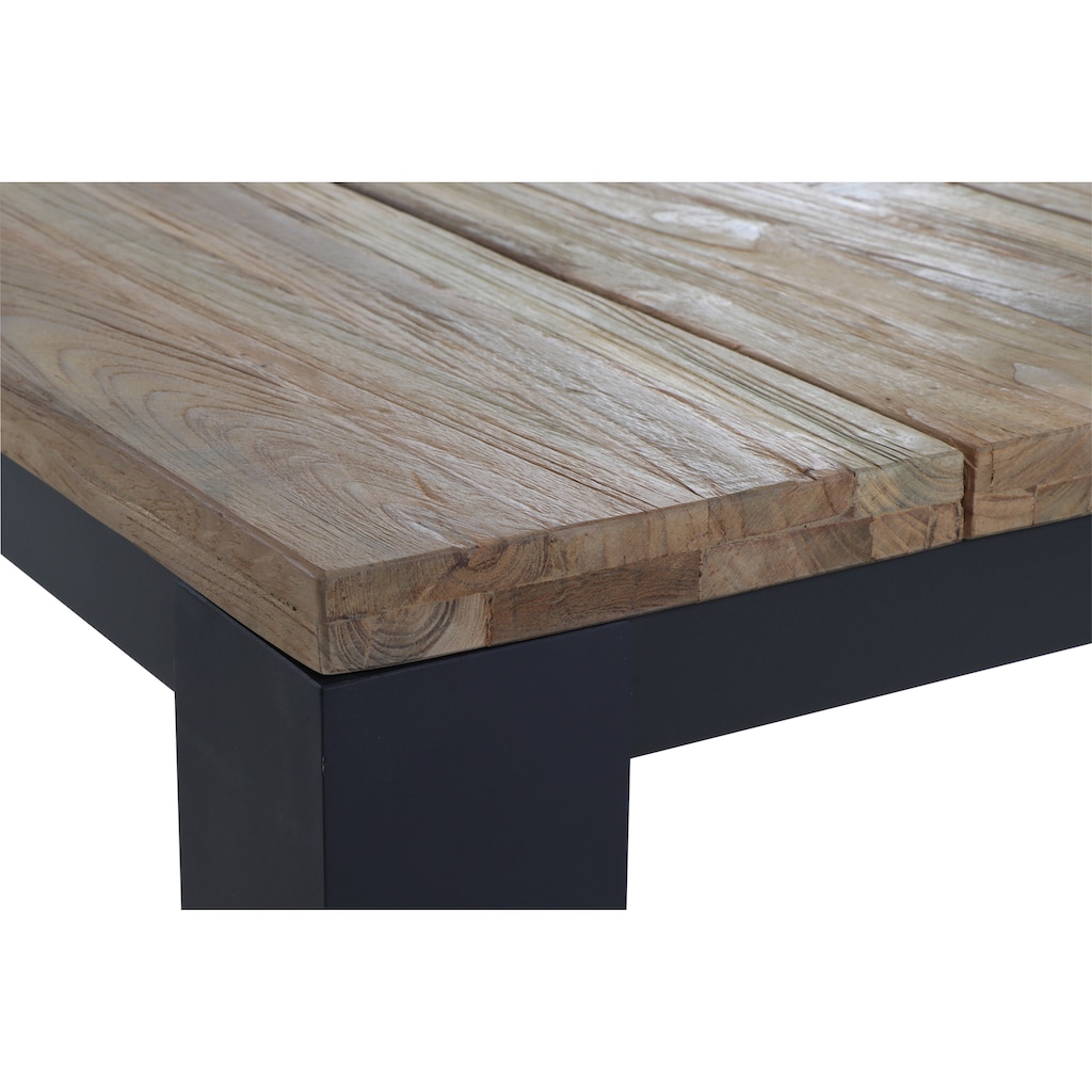 Siena Garden Gartentisch »Boston«, 180x90x76 cm, Aluminium, Teak FSC Recycled 100%