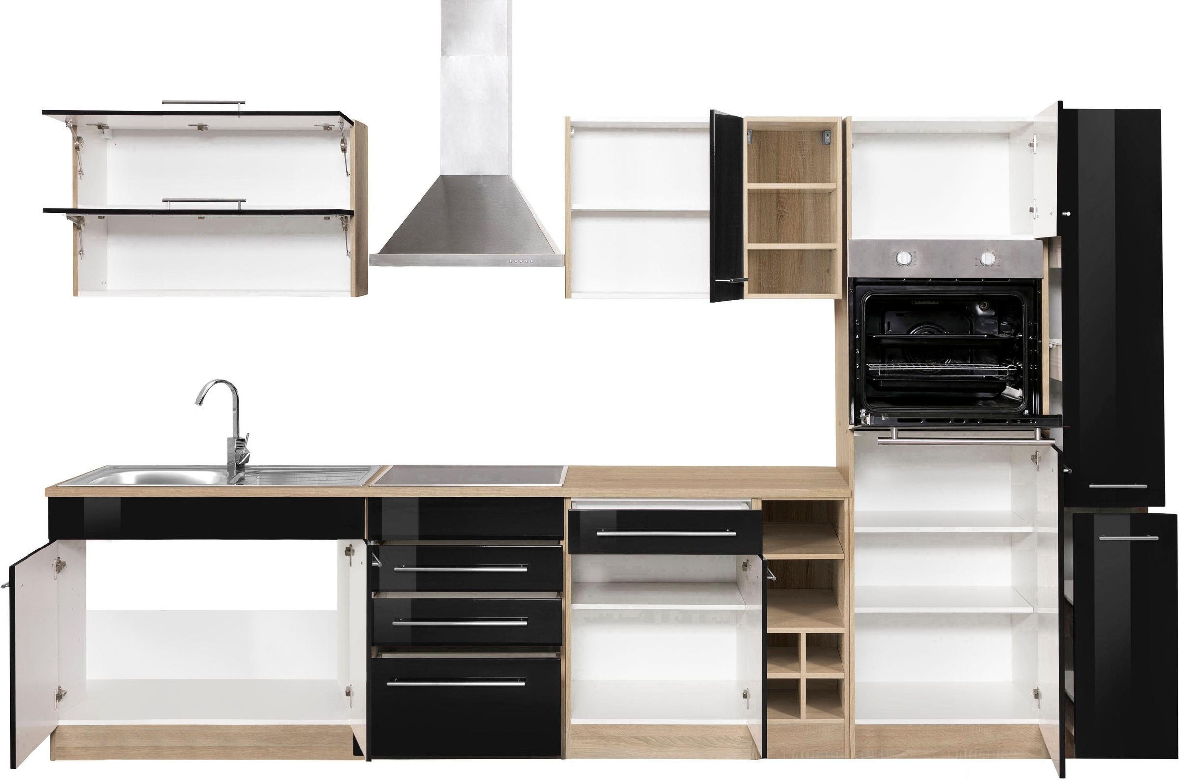 KOCHSTATION Küchenzeile »KS-Eton«, mit E-Geräten, Breite 330 cm