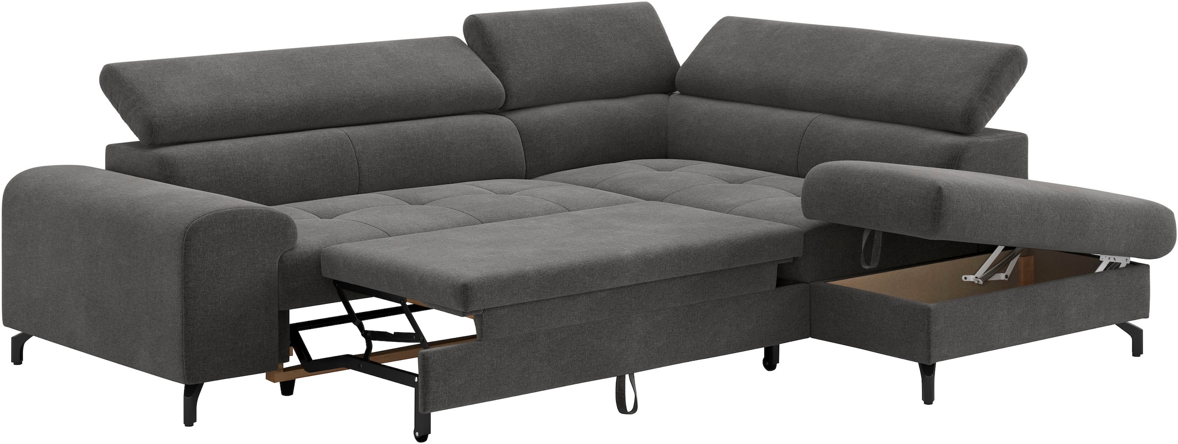 COTTA Ecksofa »Aura L-Form«, mit Schlaffunktion, Bettkasten und Kopfteilverstellung