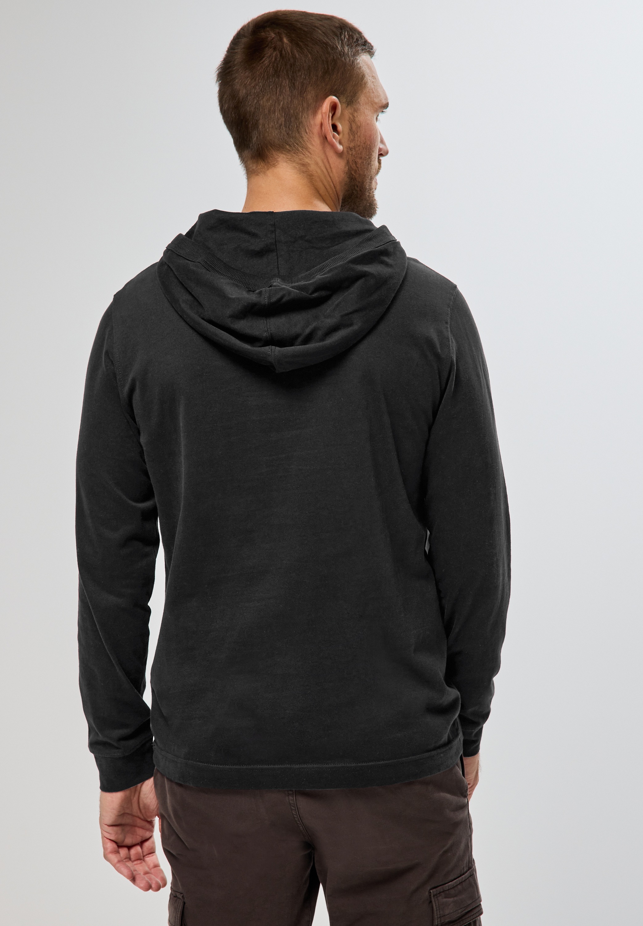STREET ONE MEN Langarmshirt, aus reiner Baumwolle