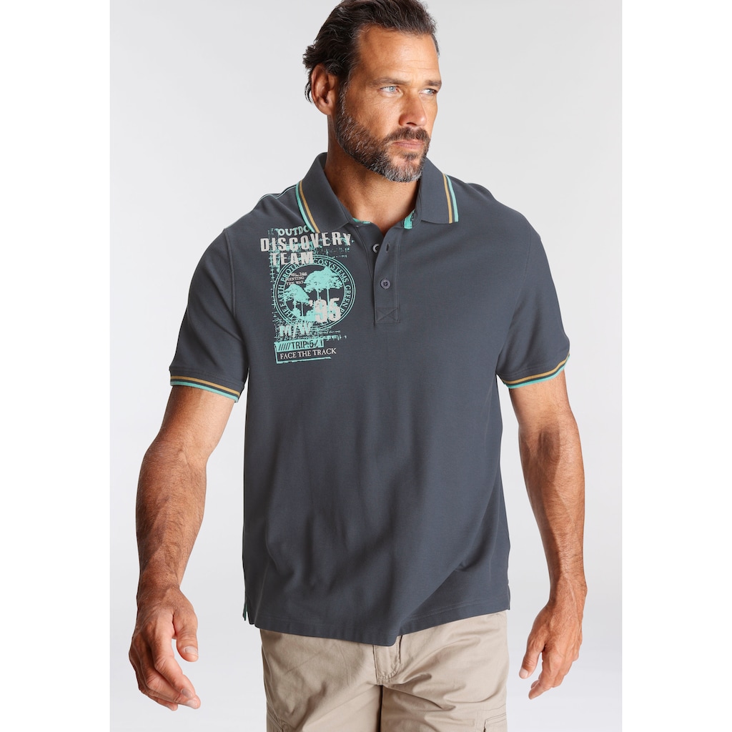 Man's World Poloshirt, Mit Print an der Schulter