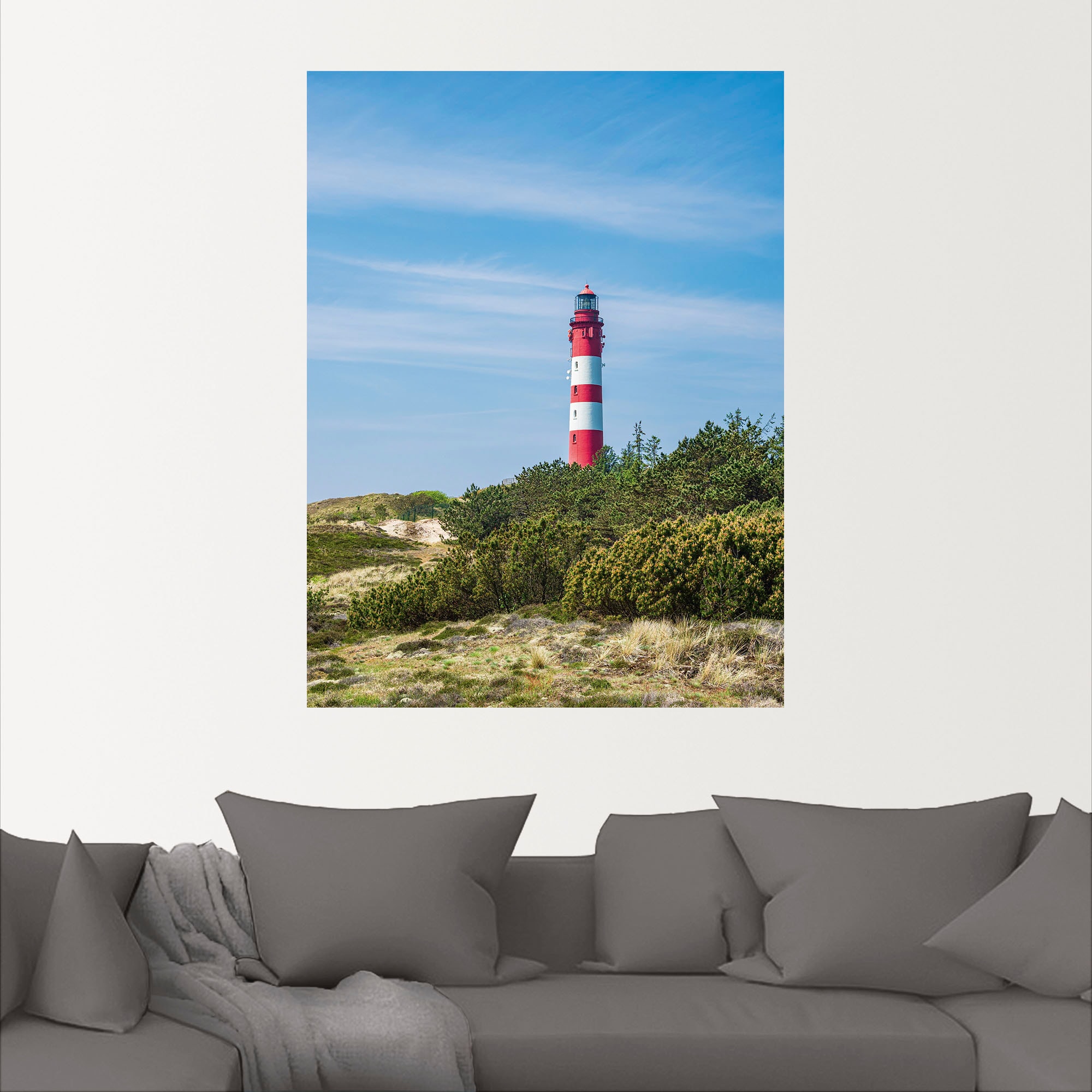 Artland Wandbild »Leuchtturm in Wittdün auf Insel Amrum«, Gebäude, (1 St.), als Alubild, Leinwandbild, Wandaufkleber oder Poster in versch. Größen