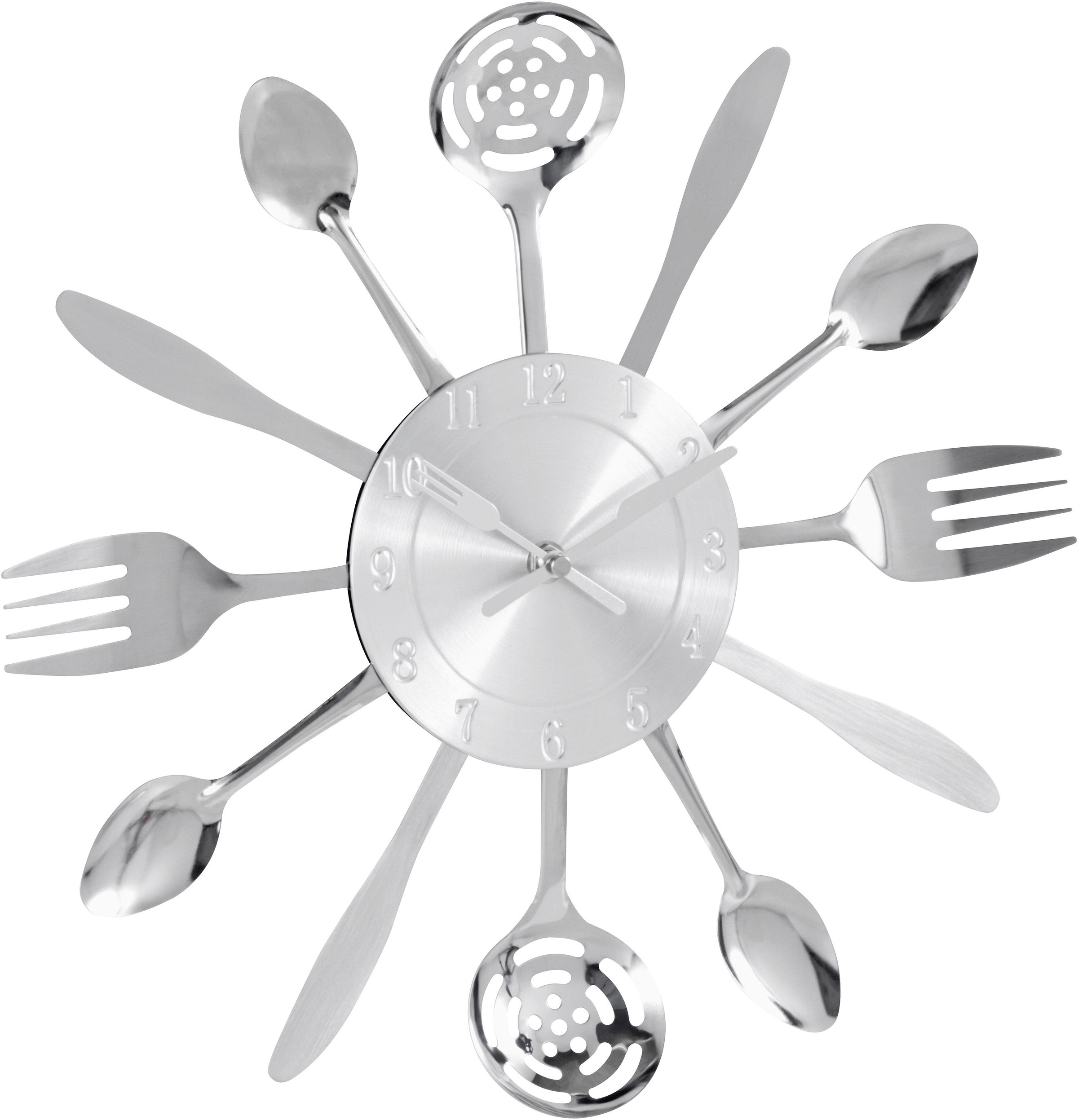 my home Wanduhr ""Cutlery"", Küchenuhr, XXL, rund, Ø 38 cm, aus Metall, Bes günstig online kaufen