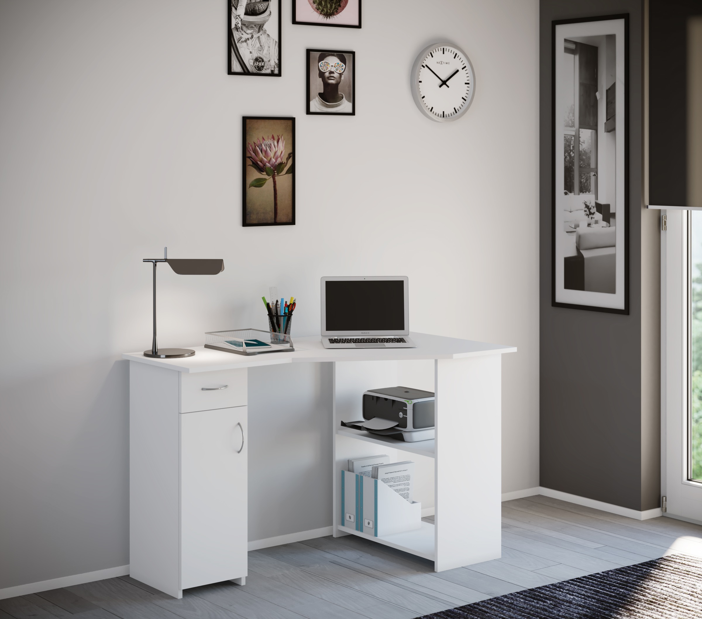 VCM Schreibtisch »Holz Eckschreibtisch Schreibtisch Bürotisch Linzia«