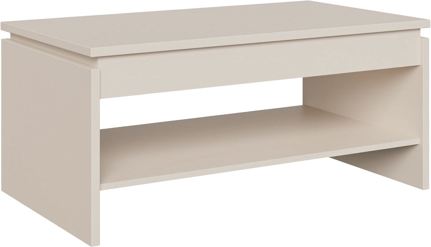FORTE Couchtisch "Couchtisch, Ablage, Stauraum, als Esstisch nutzbar" höhenverstellbar, B/H/T 100/45,7/56 cm