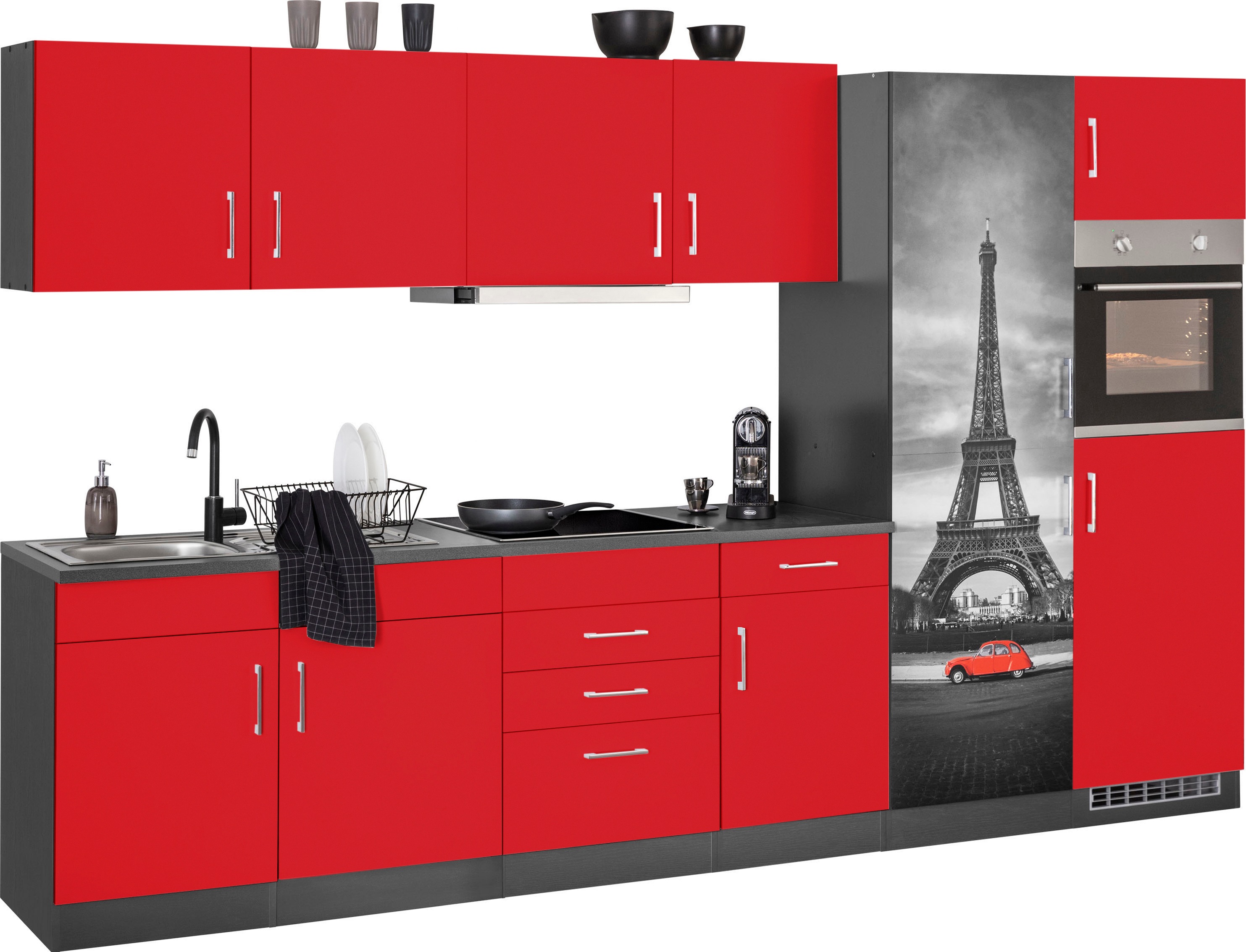 Thumbnail - HELD MÖBEL Küchenzeile "Paris", mit E-Geräten, Breite 330 cm, wahlweise mit Induktionskochfeld