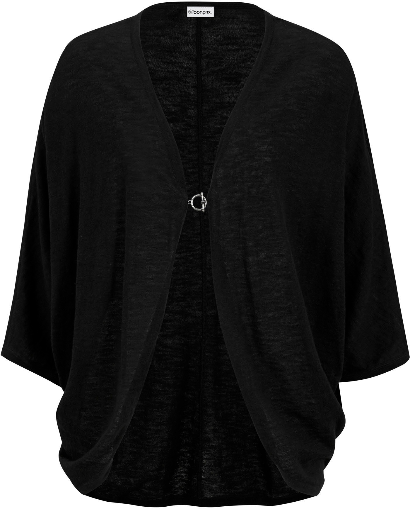 bonprix Strickjacke Oversize-Passform, 3/4-Ärmel, eleganter Stil, aus Baumwolle