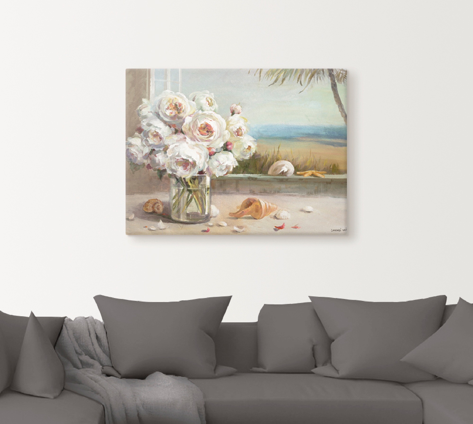 Artland Leinwandbild »Küsten Rosen II«, Blumen, (1 St.), auf Keilrahmen gespannt