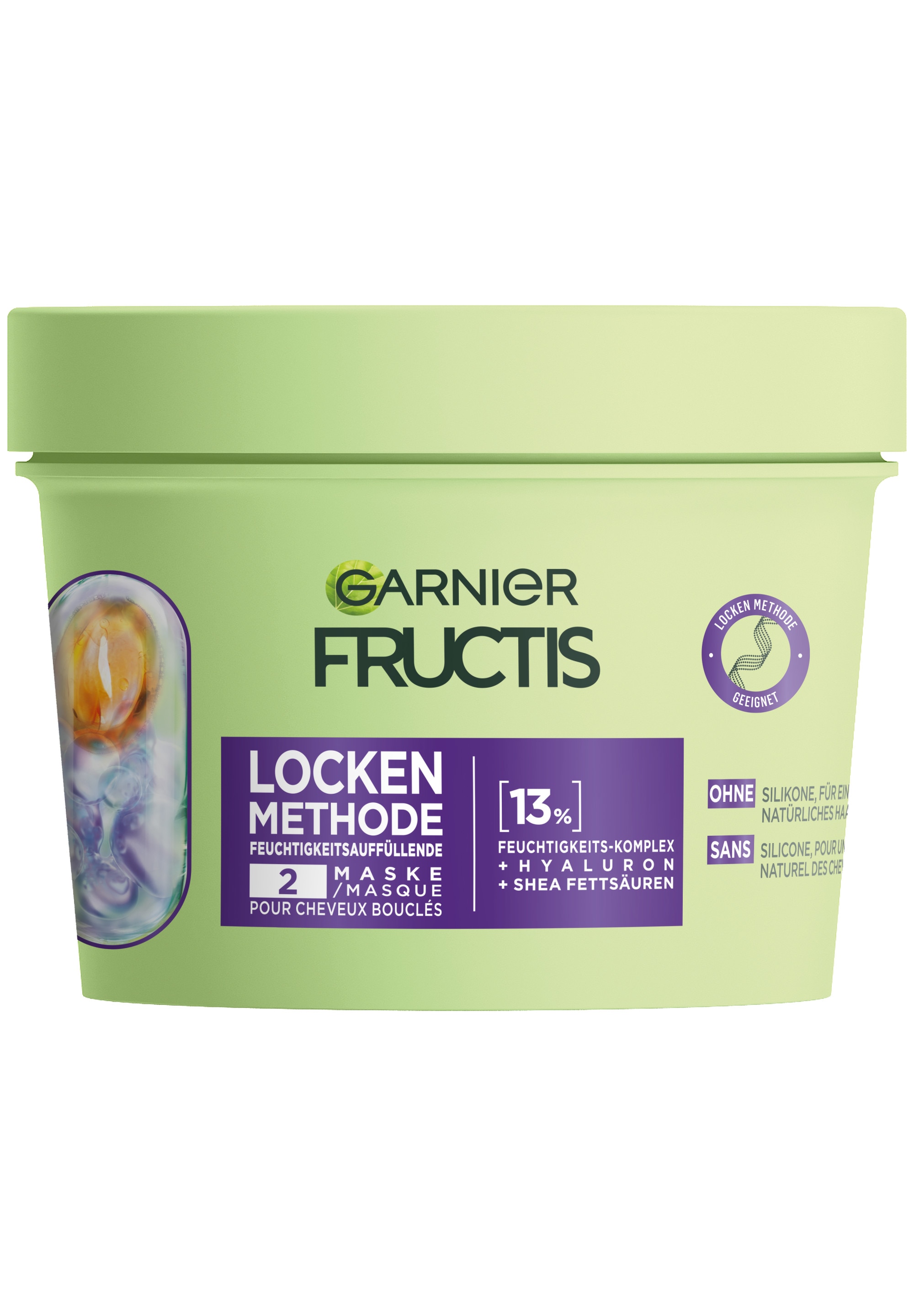 GARNIER Haarmaske "FRUCTIS LOCKEN METHODE" für alle Lockentypen, Creme-Textur, mit Hyaluron, vegane Formel