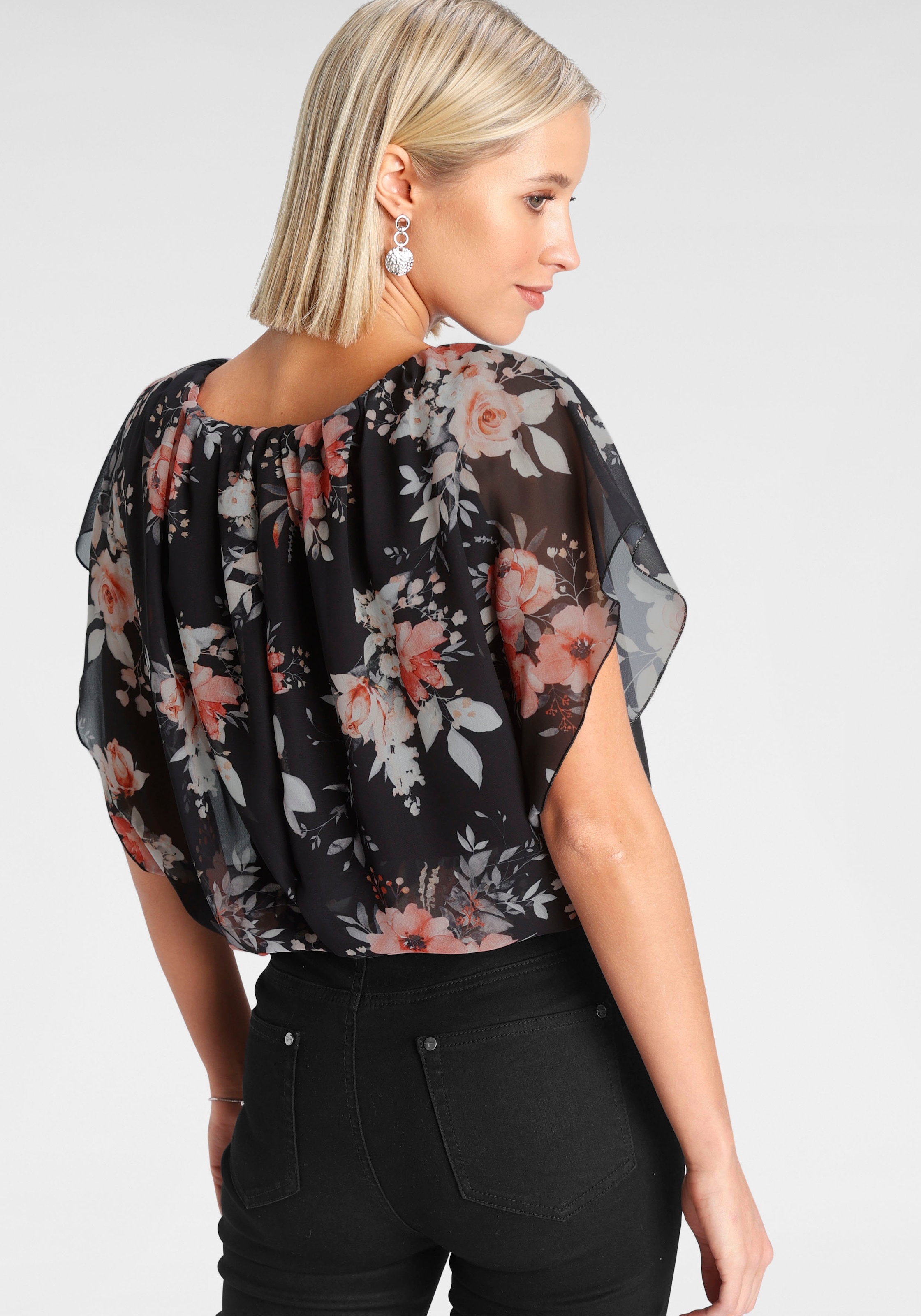 Melrose Shirtbluse, mit bedrucktem Chiffon online kaufen | BAUR | Blusen