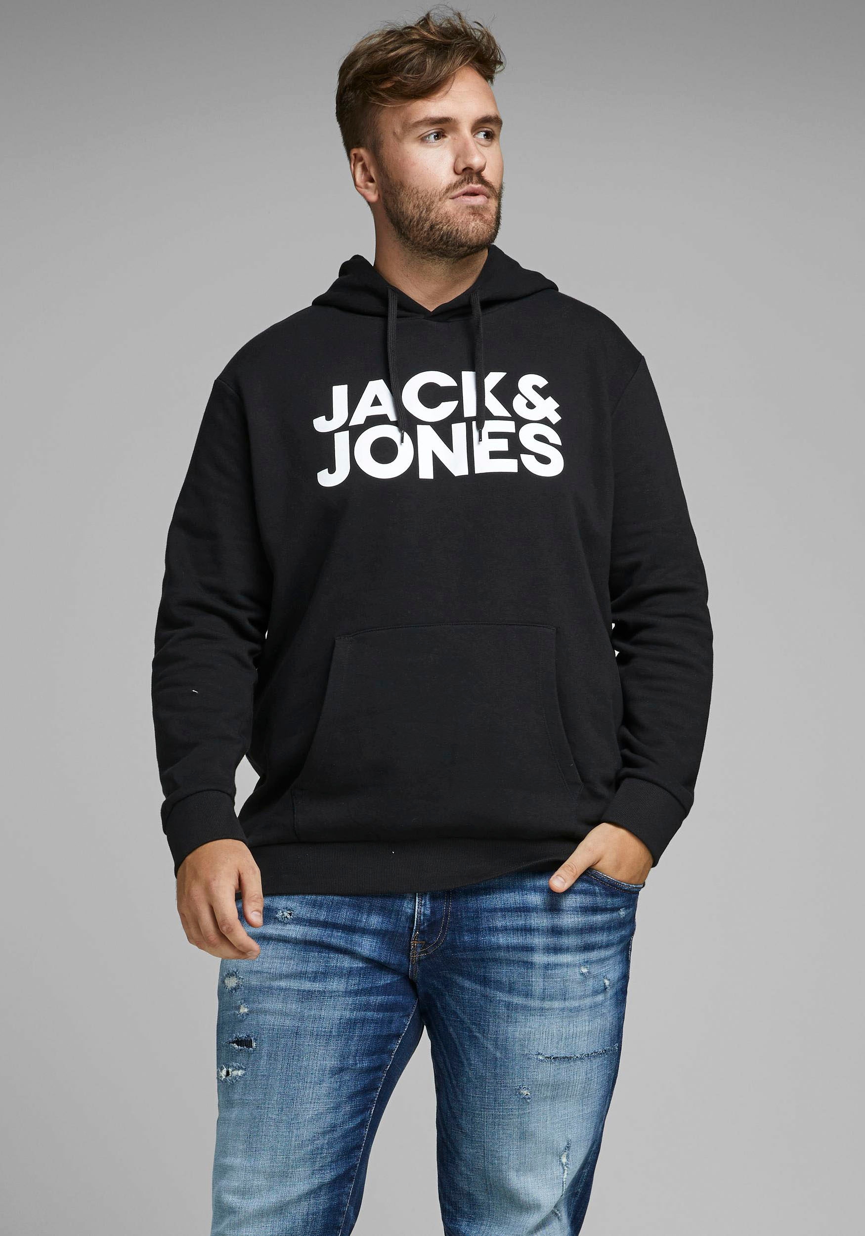 Jack & Jones PlusSize Kapuzensweatshirt »CORP LOGO SWEAT HOOD«, Bis Größe 6XL