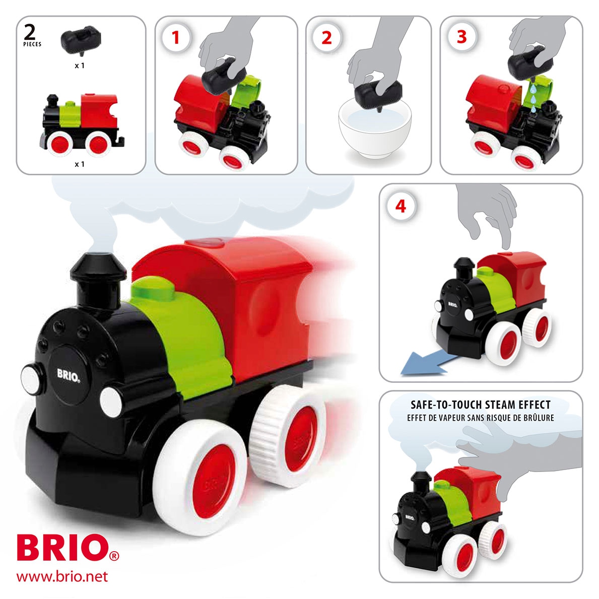 BRIO® Modelleisenbahn-Set »Push & Go Zug«, mit Dampf