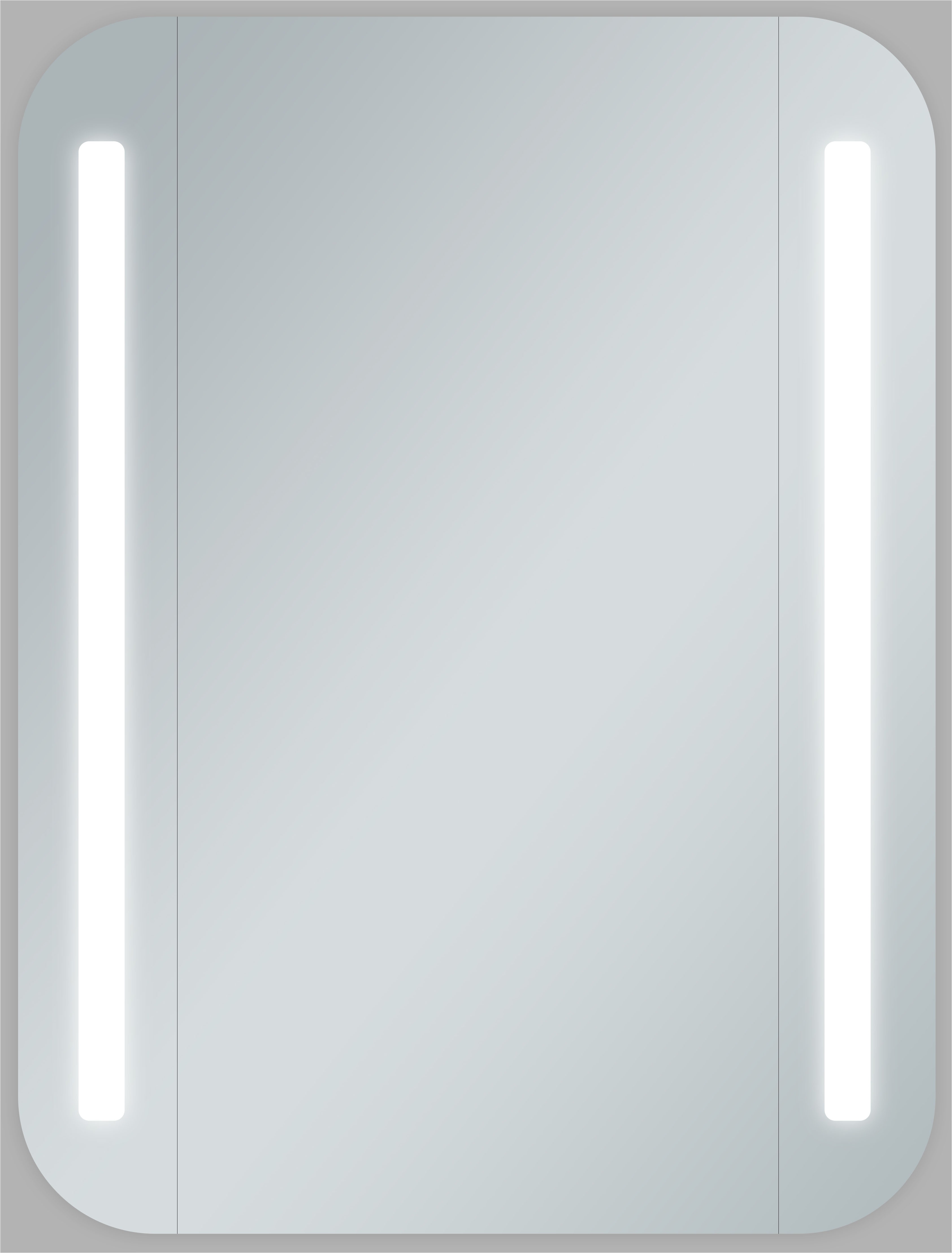 Thumbnail - Talos Badezimmerspiegelschrank "Talos Black Linea", austauschbare LED-Beleuchtung, 60x70cm