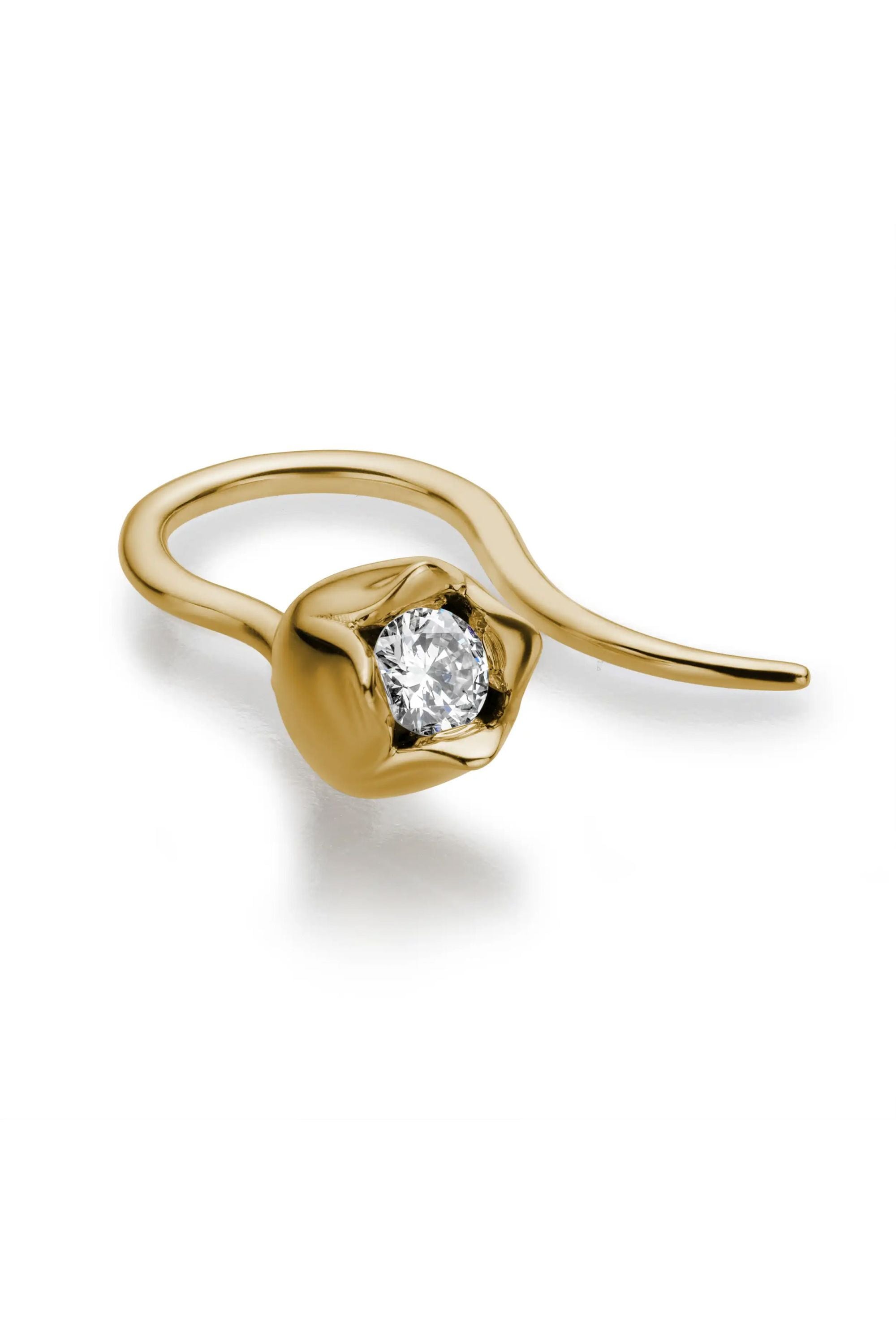 LYOMI Paar Ohrhänger »585/- Gelbgold Blüte 2 synth. Diam. 0,20ct.«