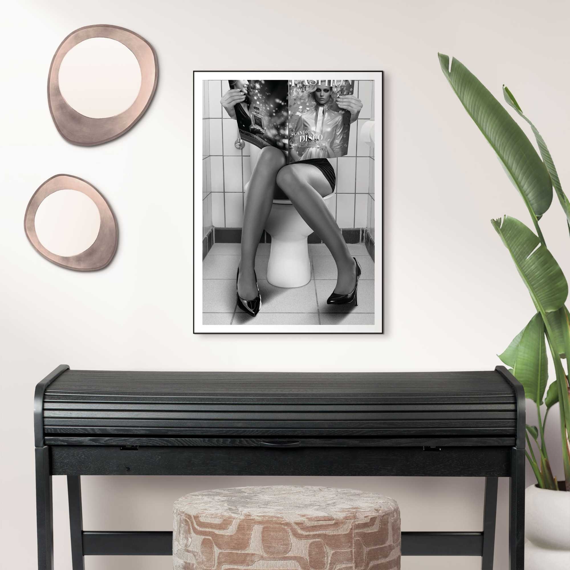 Reinders! Poster »Toilet Fashion«, Toilette - Frau - Glamour - Schwarz-Weiß - MDF - Menschen - 50x70 cm