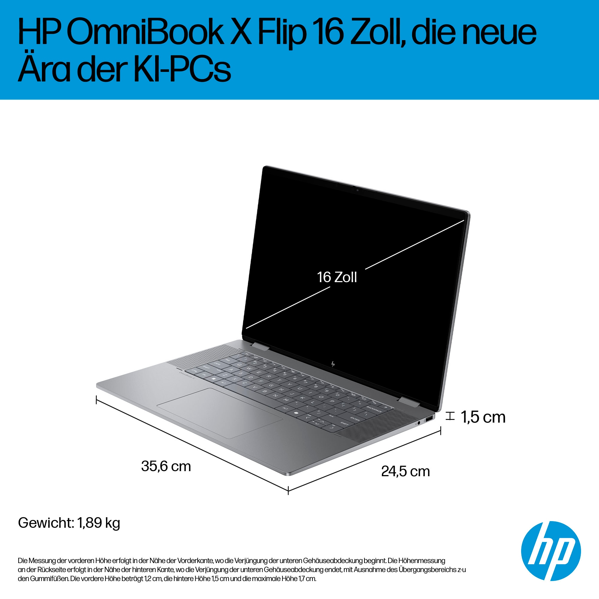 HP Convertible Notebook »OmniBook X Flip NGAI 16-ar0078ng«, 40,6 cm, / 16 Zoll, AMD, Ryzen™ AI 7, Radeon 860M, 1000 GB SSD