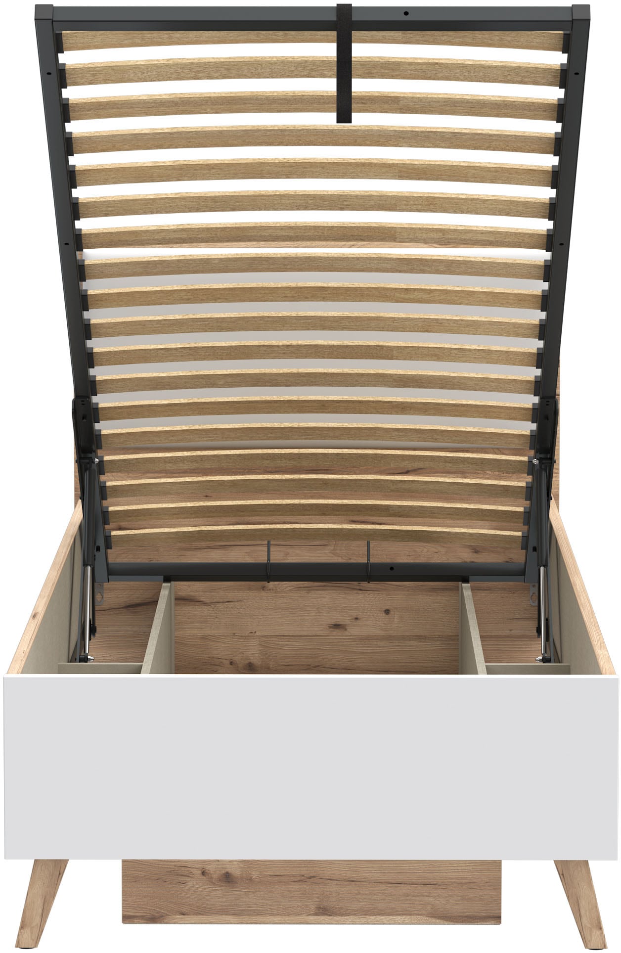 FORTE Stauraumbett »Vankka viel Stauraum, skandinavisches Design, Made in Europe«, aufklappbarer Lattenrost, weitere Produkte zur Serie erhältlich