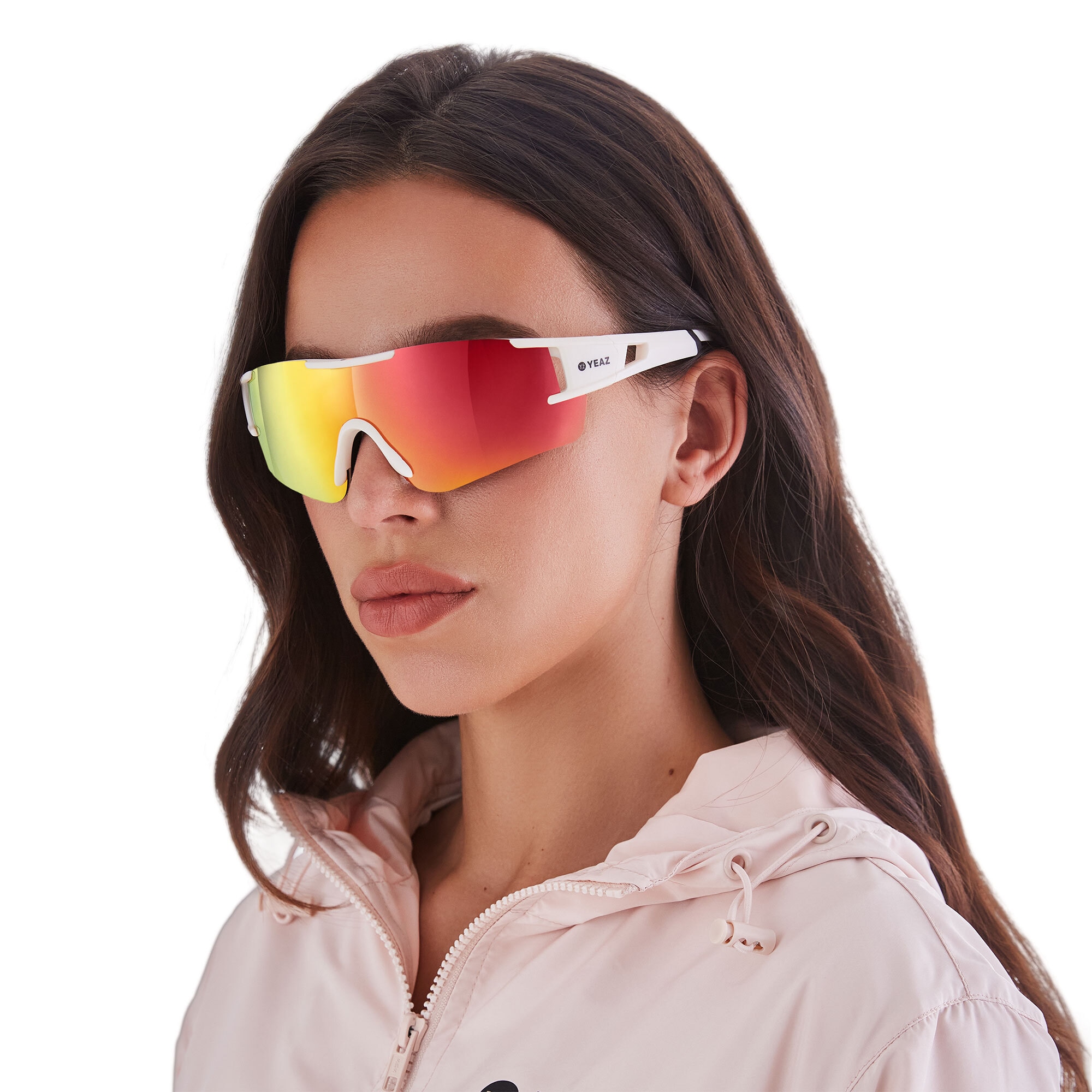 YEAZ Sportbrille »Sport-Sonnenbrille Creme White/Pink SUNBLOW«