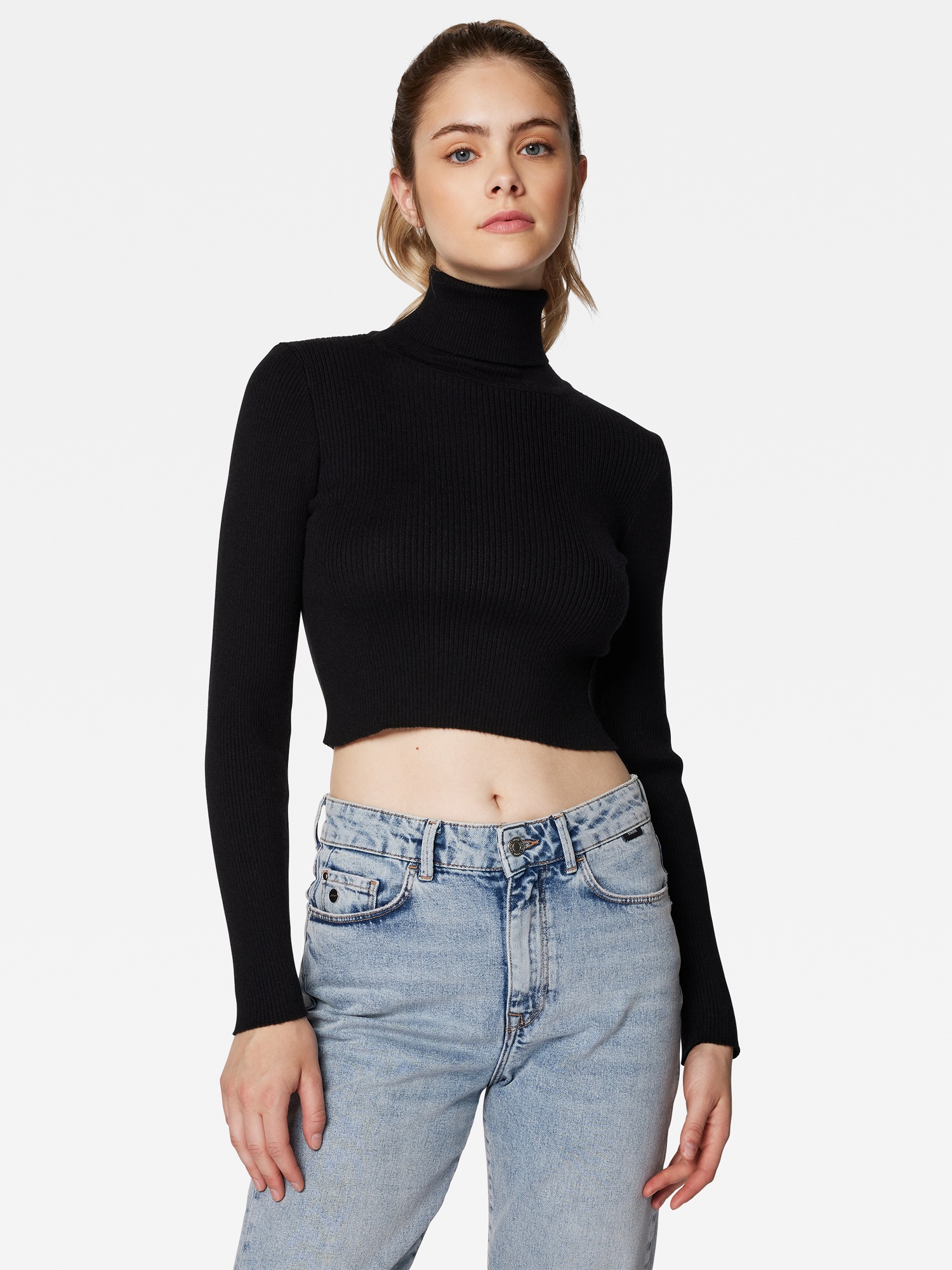 Mavi Stehkragenpullover »HIGH NECK SWEATER«, Verkürztes High Neck Sweater