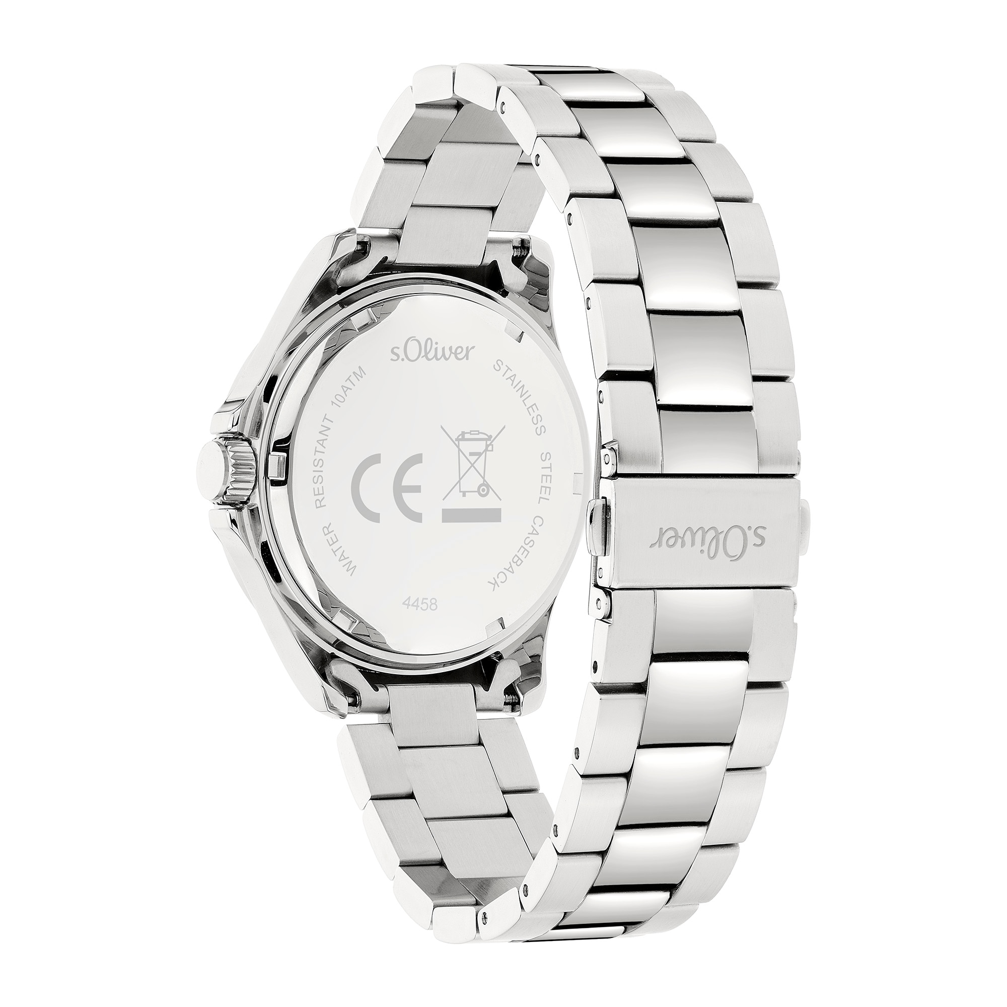 s.Oliver Quarzuhr »Solid Time« Armbanduhr, Herrenuhr, Edelstahlarmband, analog
