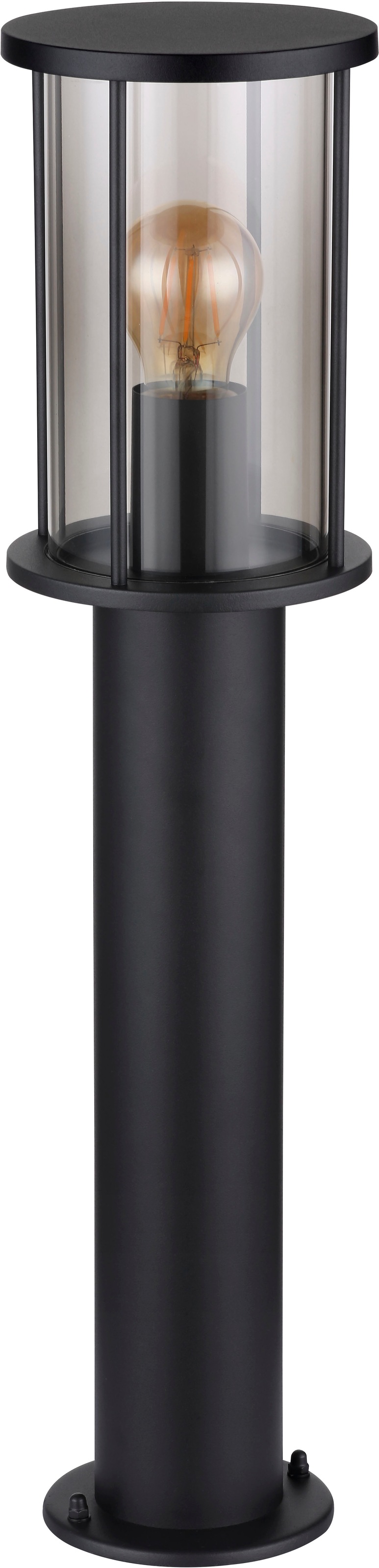 GLOBO LIGHTING Außen-Stehlampe »GRACEY« E27 1 Stk. Außenleuchte Edelstahl schwarz, Rauchglas, IP54, E27