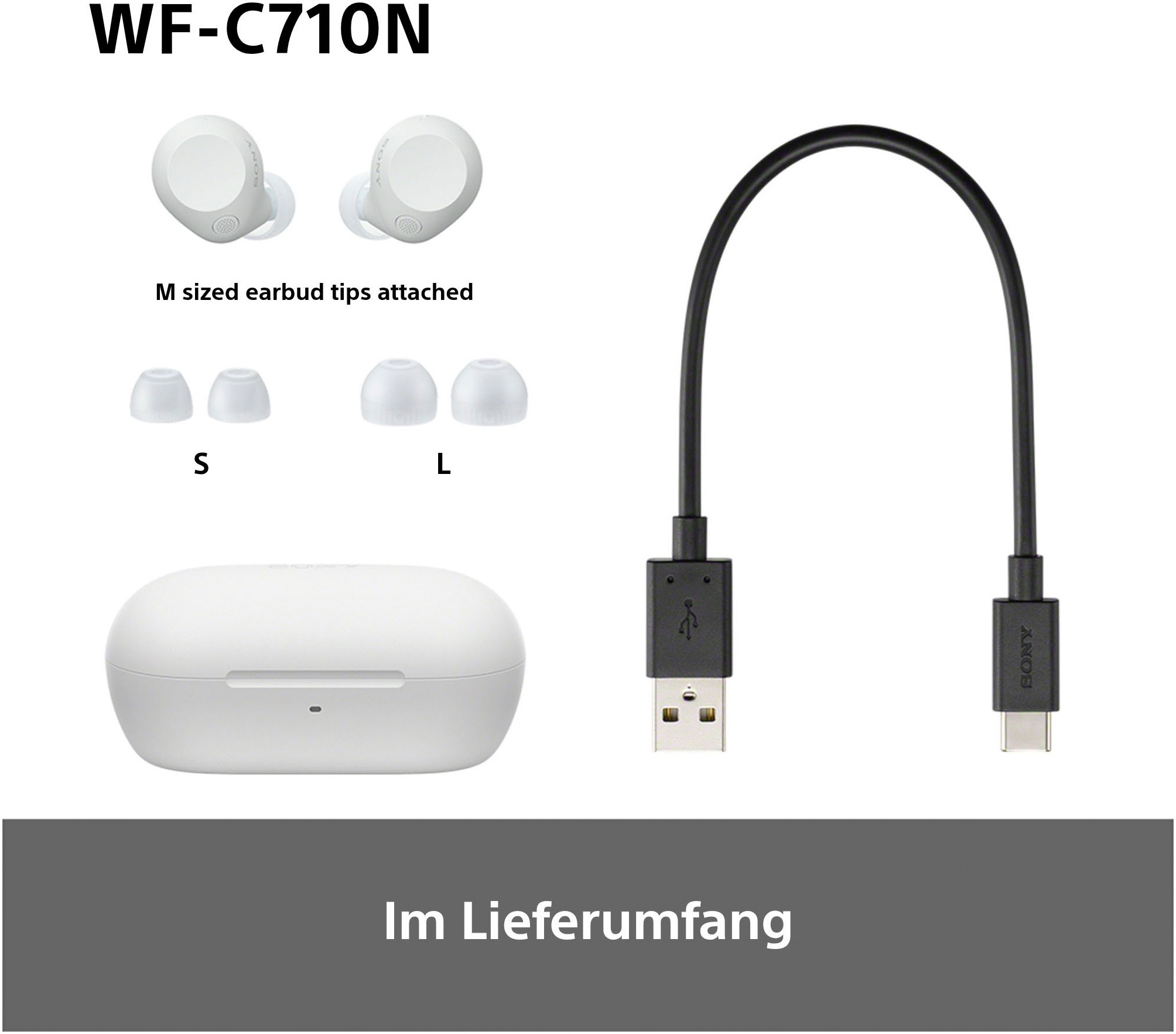 Sony In-Ear-Kopfhörer »WF-C710N«, Bluetooth-A2DP Bluetooth-AVRCP Bluetooth (Audio Video Remote Control Profile)-HFP-HSP, Active Noise Cancelling (ANC)-Freisprechfunktion-Multi-Point-Verbindung-Rauschunterdrückung-Sprachsteuerung