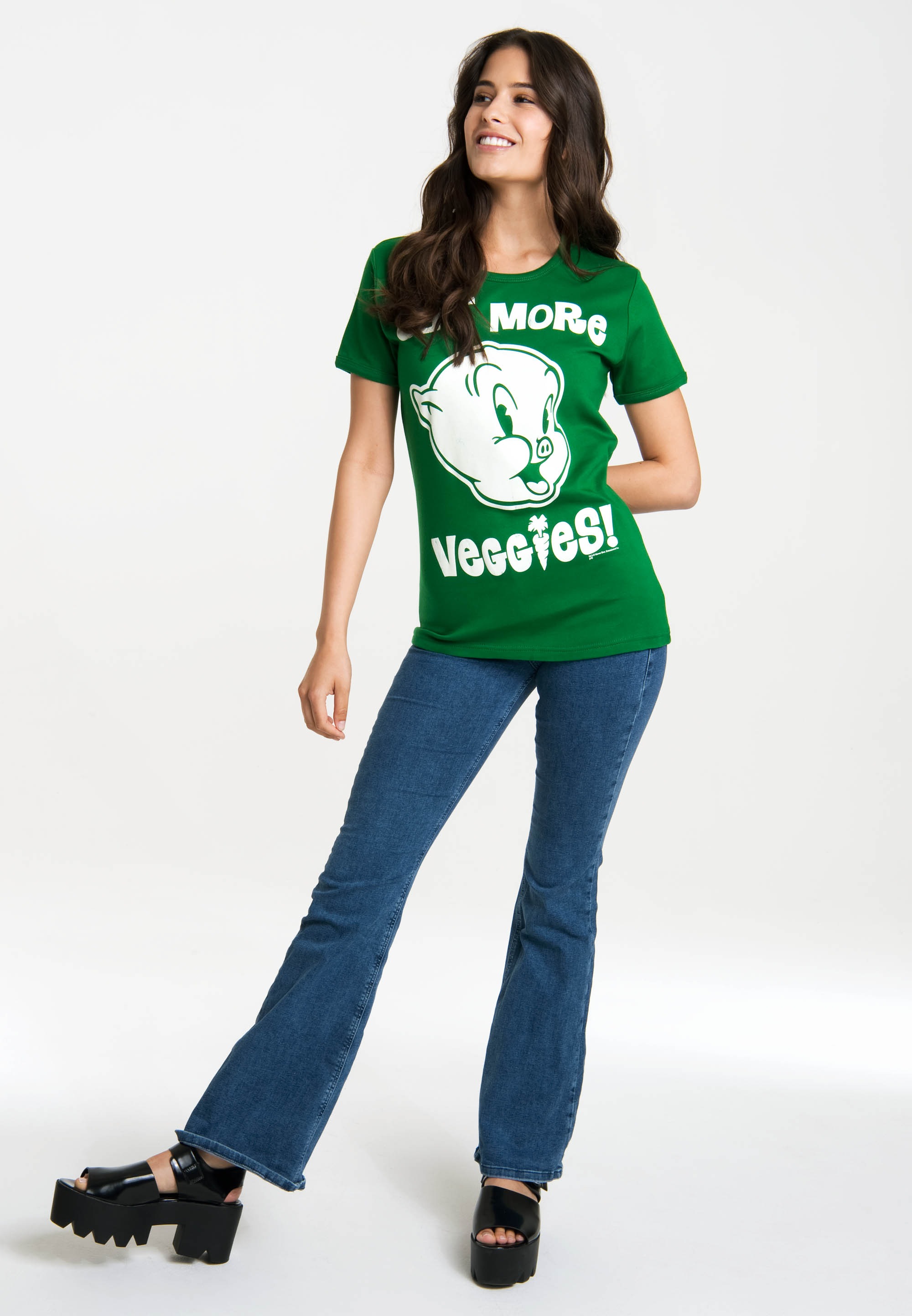 LOGOSHIRT T-Shirt »Looney Tunes - Eat More Veggies«, mit lizenzierten Originaldesign