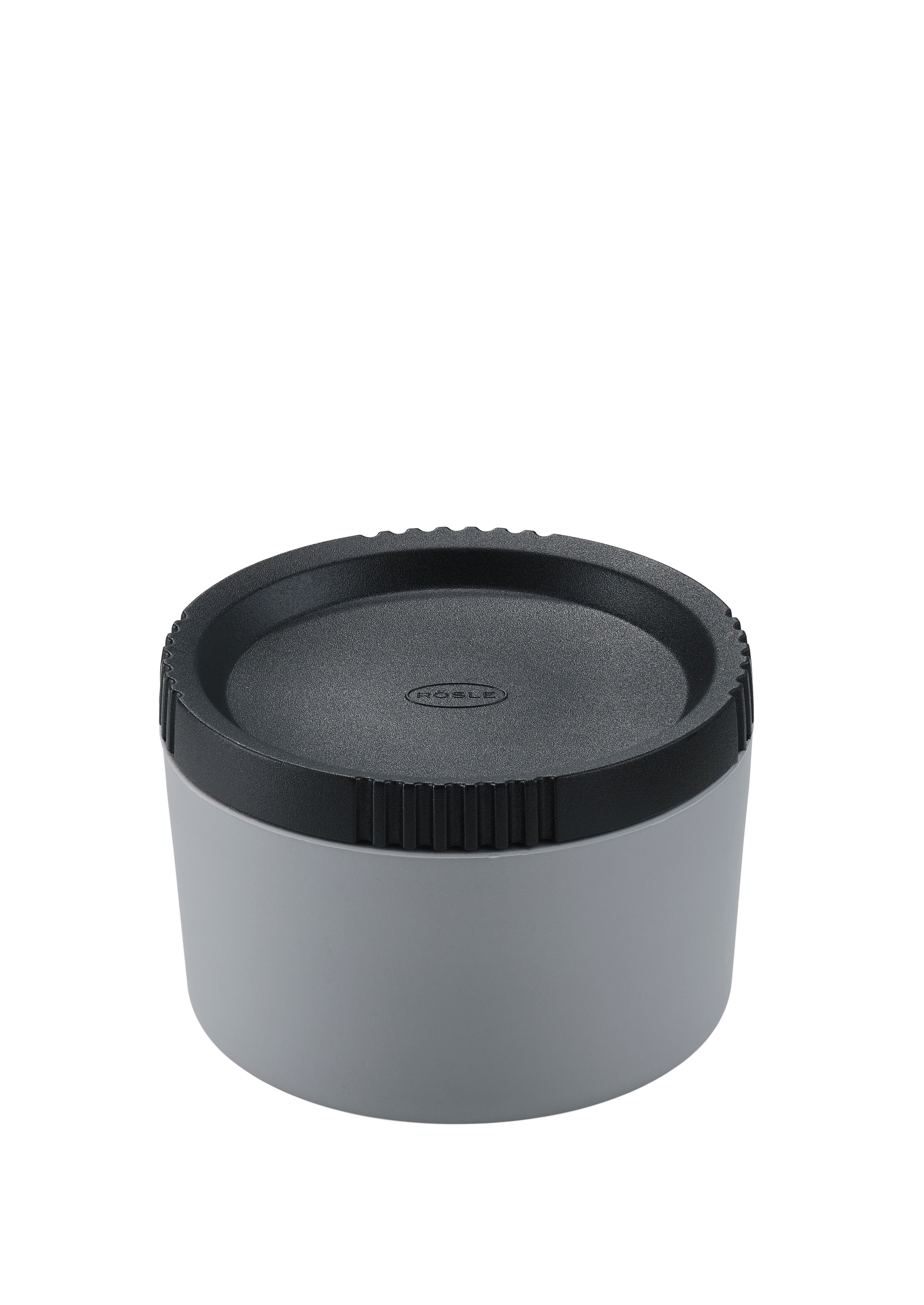 RÖSLE Vorratsdose "Dressingdose FLEXX 2GO 0,05 L rund", B/H/L: 6,5cm x 4,4cm x 6,5cm, grau, Küche, Lebensmittelaufbewahrungsbehälter