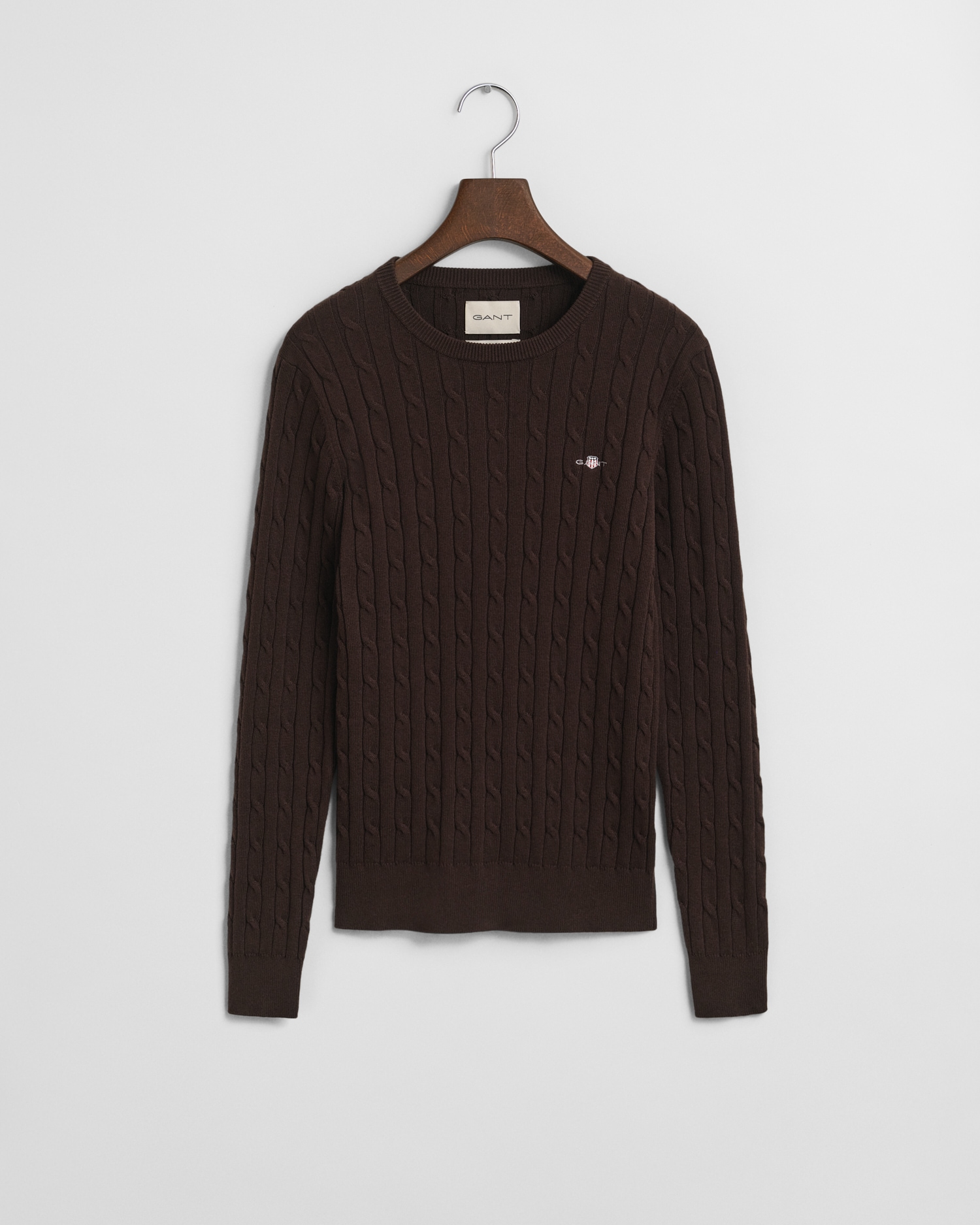 Gant Strickpullover "STRETCH COTTON CABLE C-NECK" mit Logostickerei auf der günstig online kaufen