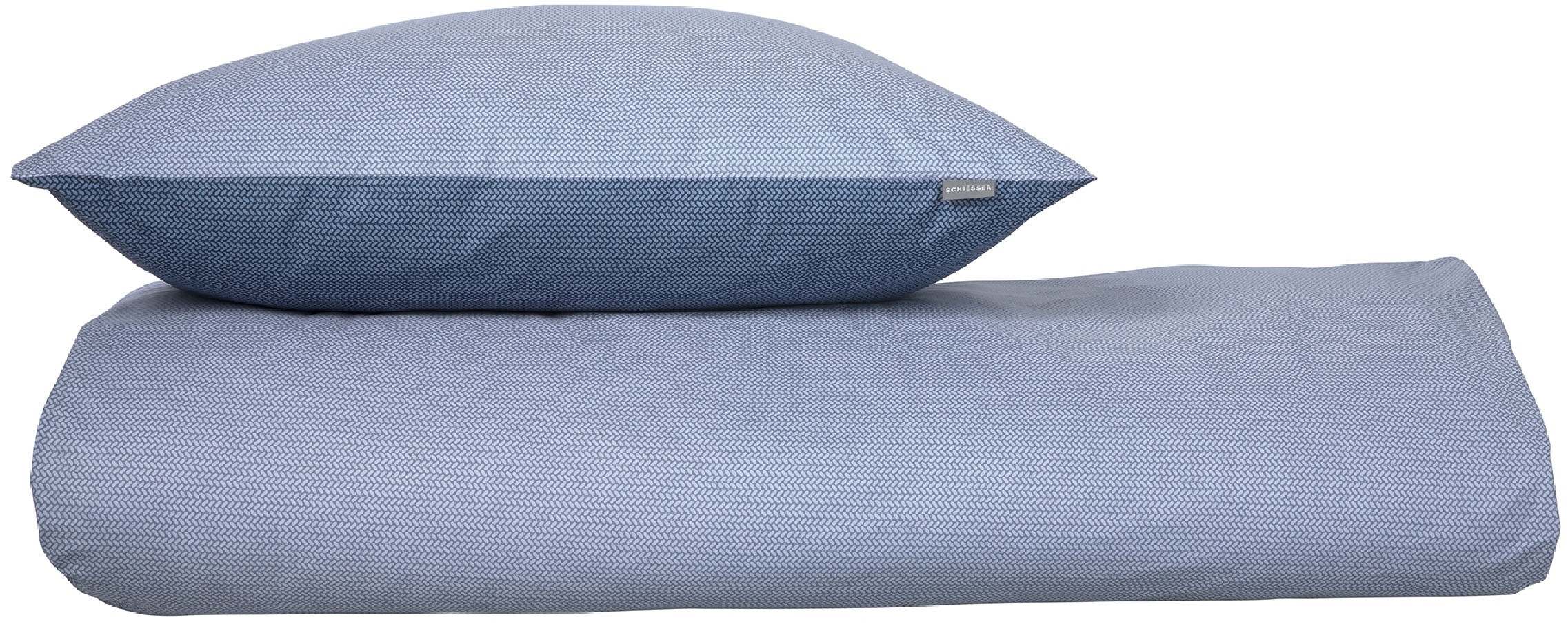 Thumbnail - Schiesser Bettwäsche "Silva in einem simplen Minimaldessin in angesagter Strickoptik" 2 Stk. tlg. MADE IN GREEN by OEKO-...