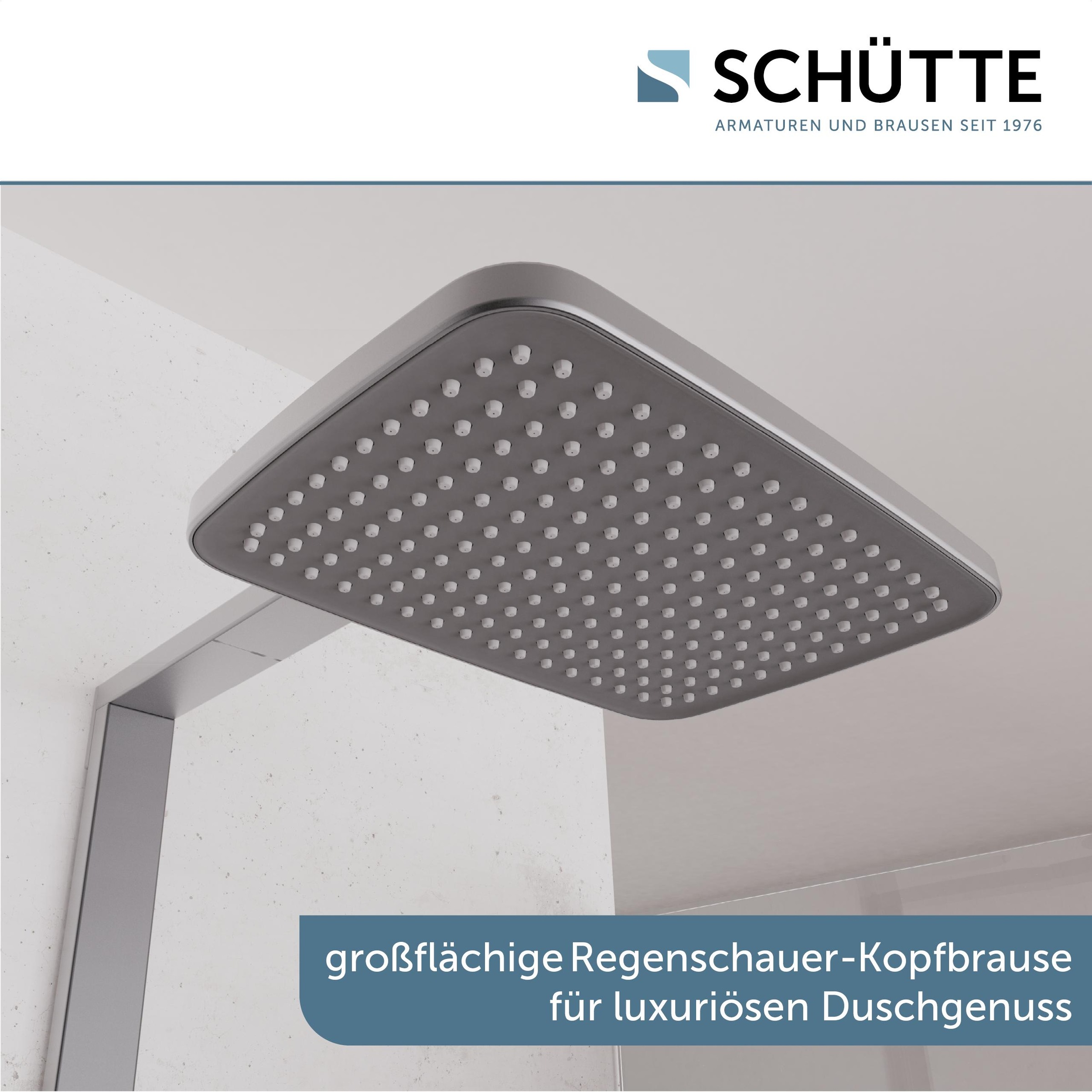 Schütte Duschsystem »HAWAII Überkopfbrause-Set«, (Komplett-Set, Inkl. Montagematerial und Dichtungen), mit Thermostatarmatur, Glasablage, Brausehalter