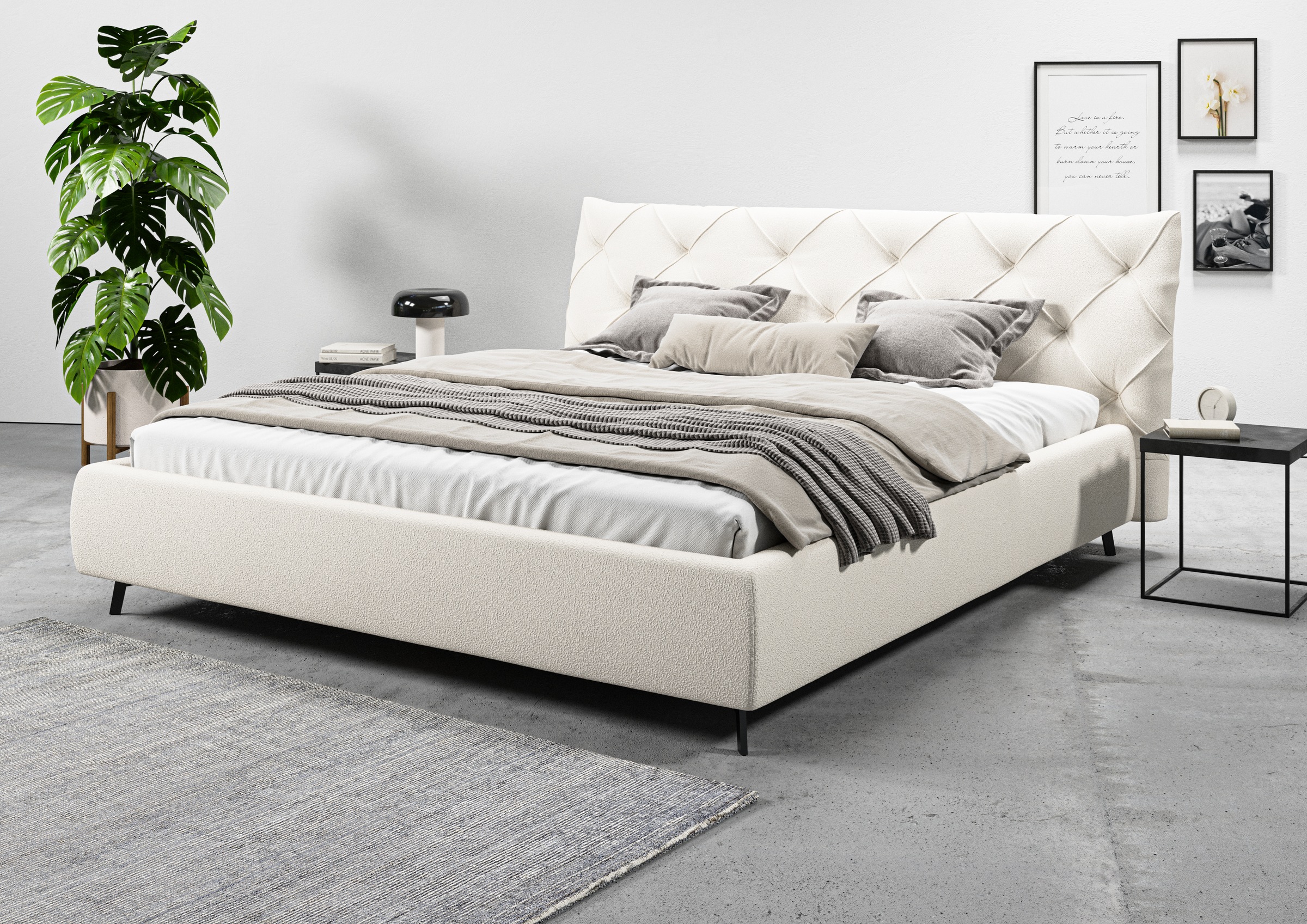 Home affaire Polsterbett "Elloree, in 4 Breiten bis 200cm, auch in Leder" K günstig online kaufen