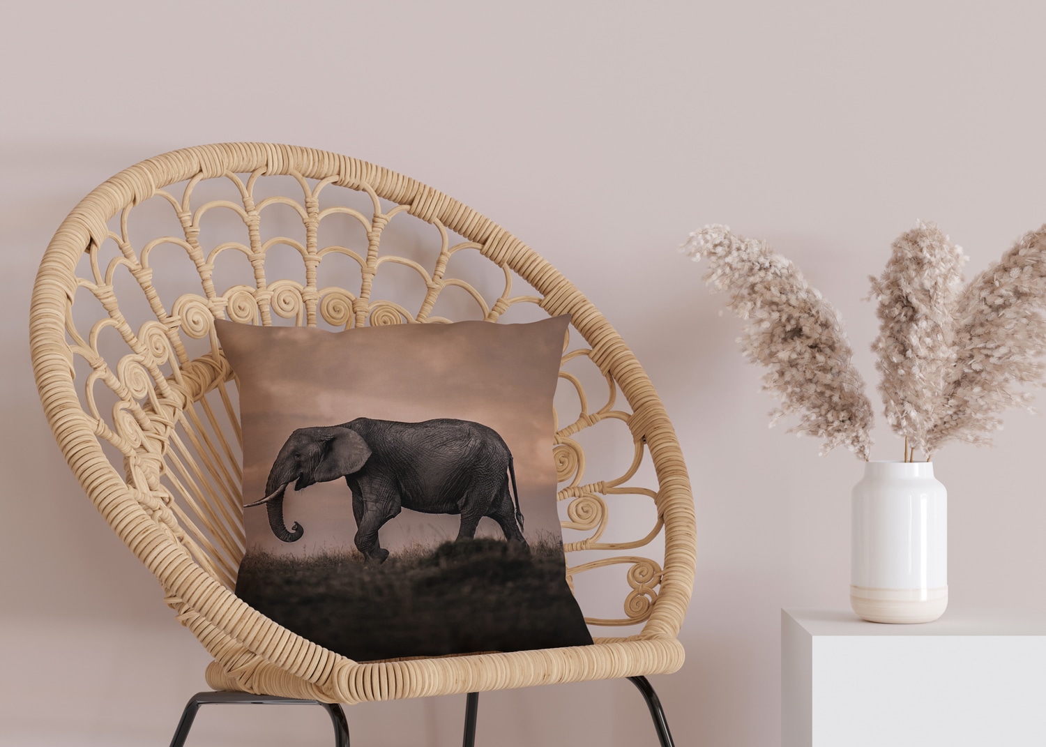 queence Dekokissen »Afrikanische Steppe«, Kissenhülle mit HD Premium Druck, geruchsneutral, 40x40cm