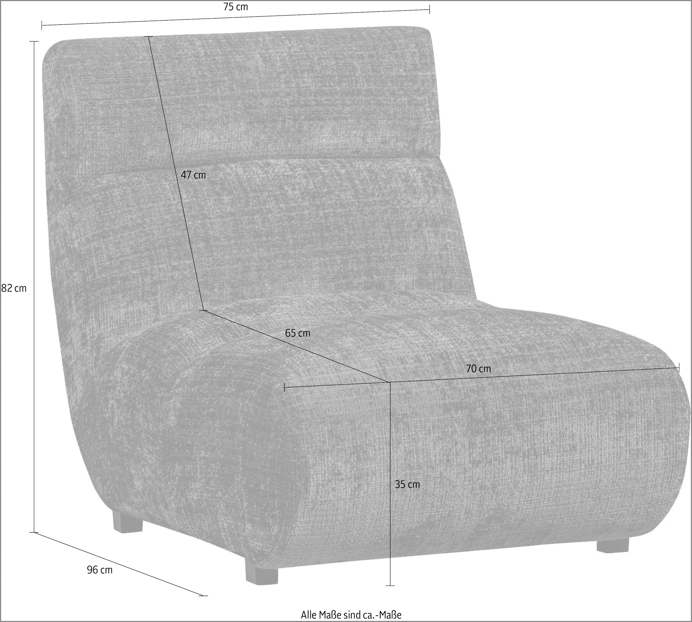 WOOOD Sessel »Observe«, frei im Raum stellbar, grob gewebter Chenille-Stoff, H 82 cm x B 75 cm