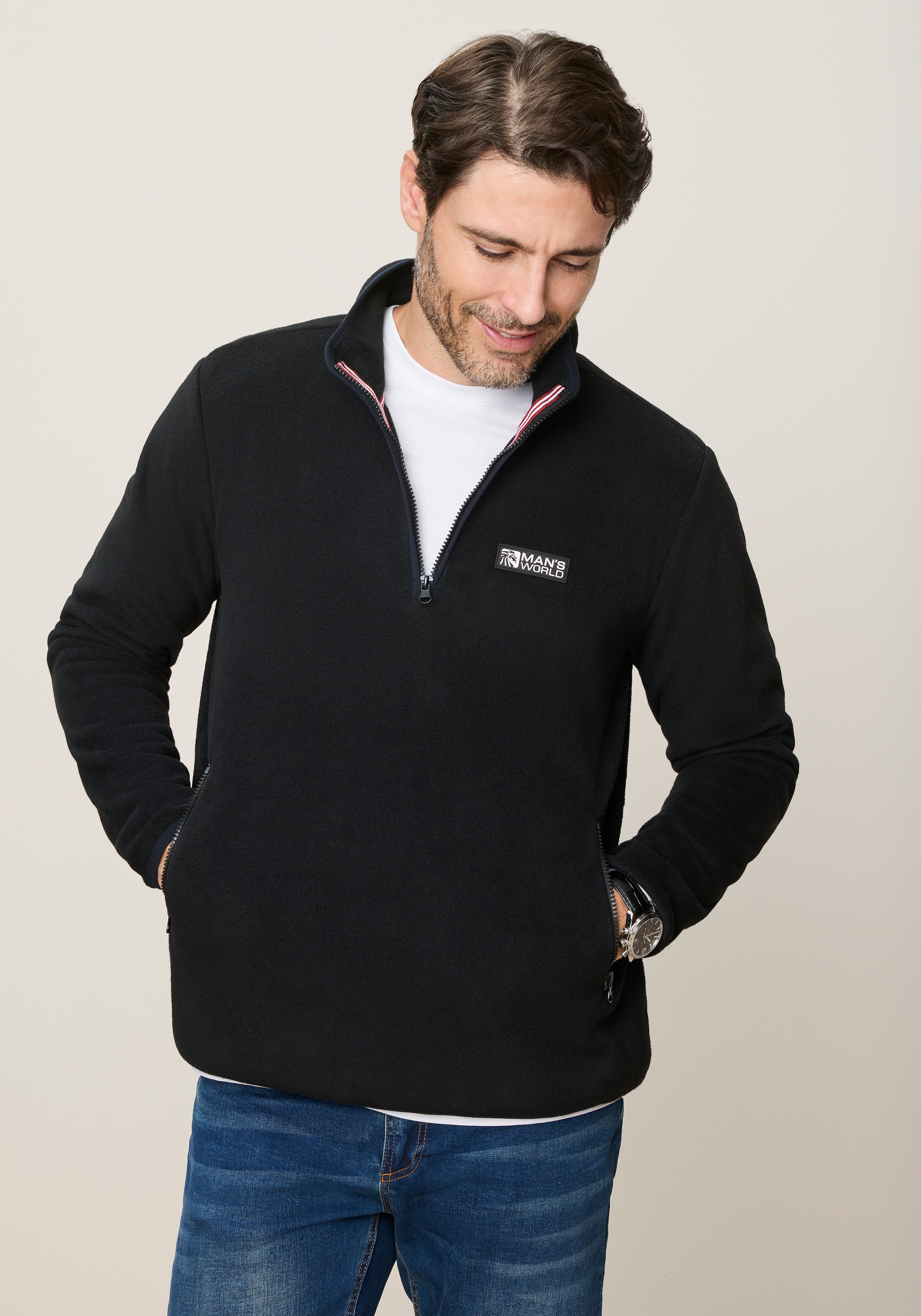 Man's World Fleecepullover , Leicht, weich und komfortabel. Für Outdoor, Freizeit und Zuhause
