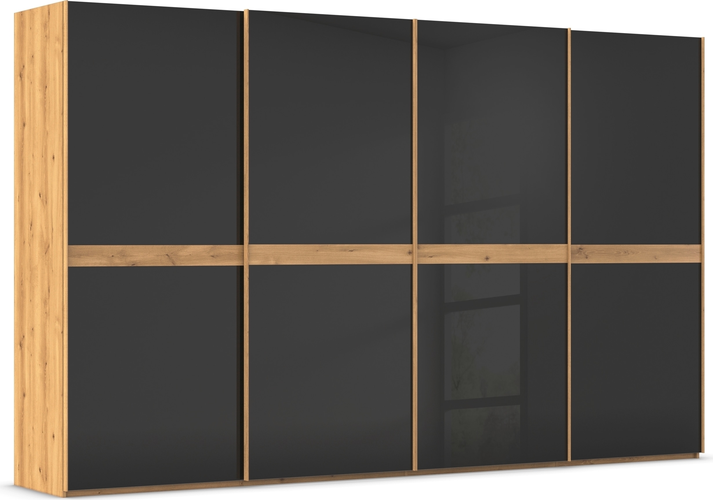 rauch "Kleiderschrank Schrank Garderobe Schlafzimmerschrank SCALE-LINE" edle Optik mit Bauchbinde in Korpusfarbe mit Glasfront MADE IN GERMANY