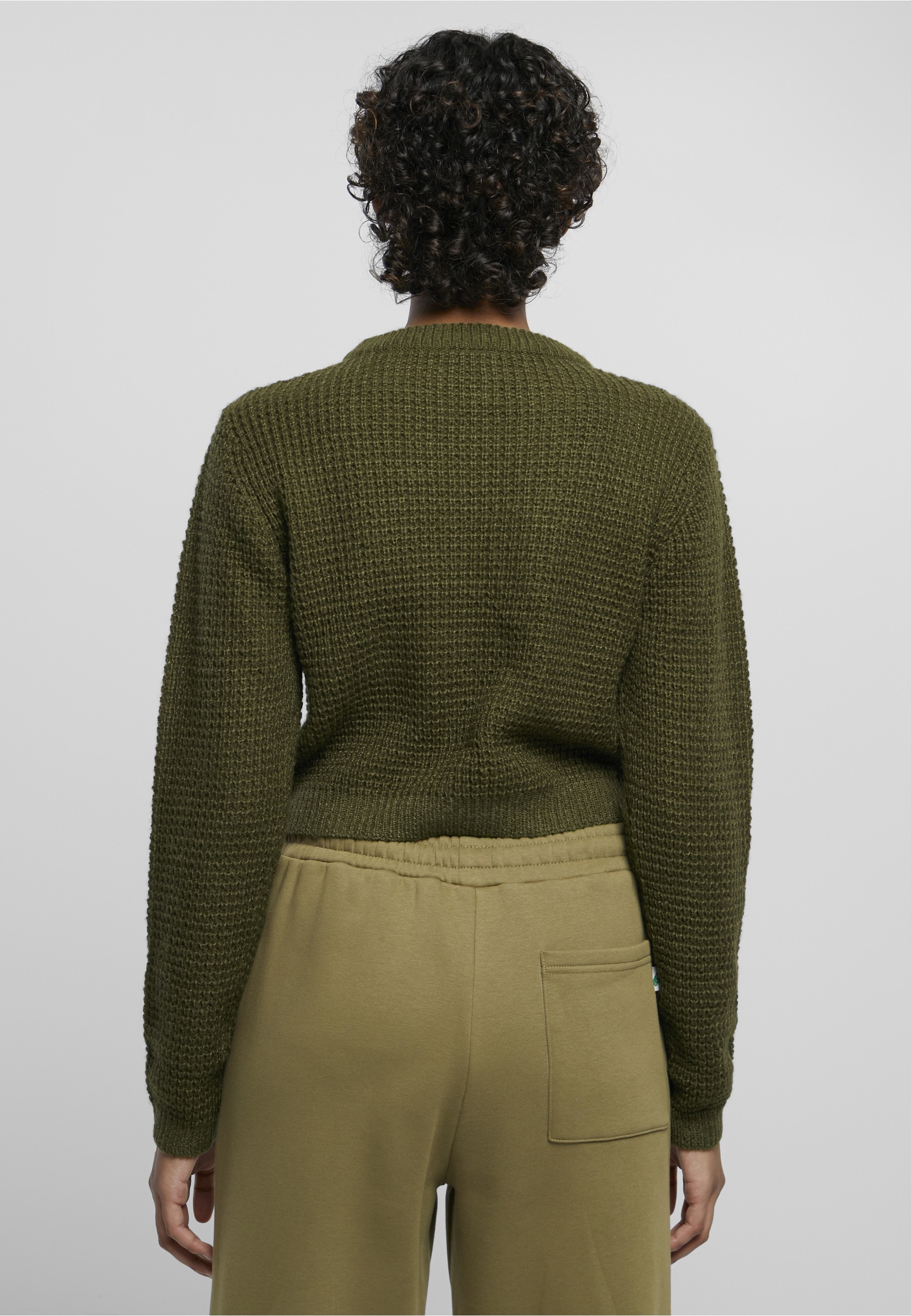 URBAN CLASSICS Sweater »Urban Classics Damen Ladies Short Waffle Sweater«, 1 Stk.
