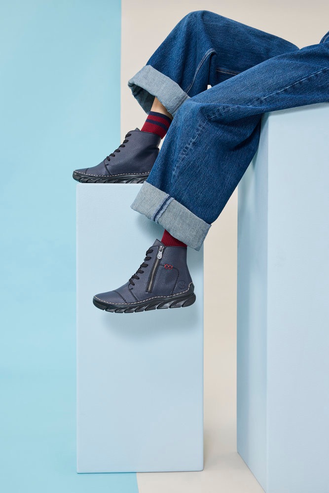 Rieker Schnürboots, Schnürstiefelette, Casual-Boots mit weicher Innensohle