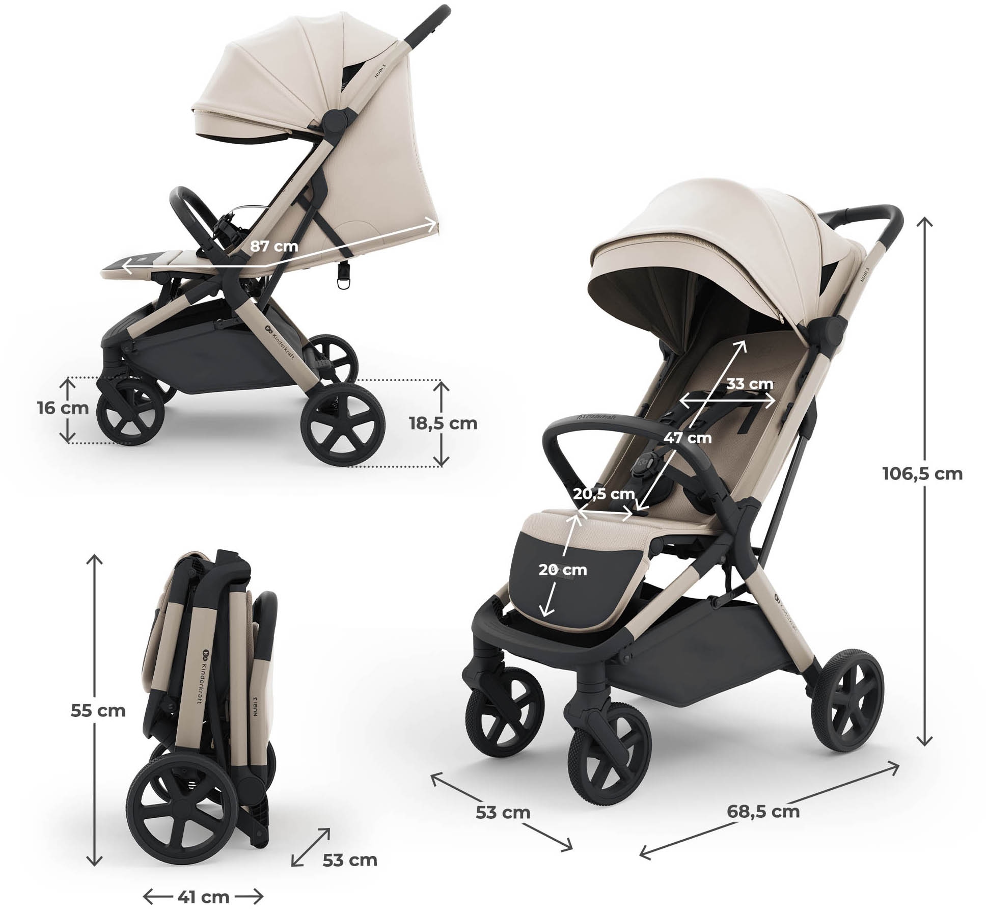Kinderkraft Kinder-Buggy »NUBI 3« 22 kg