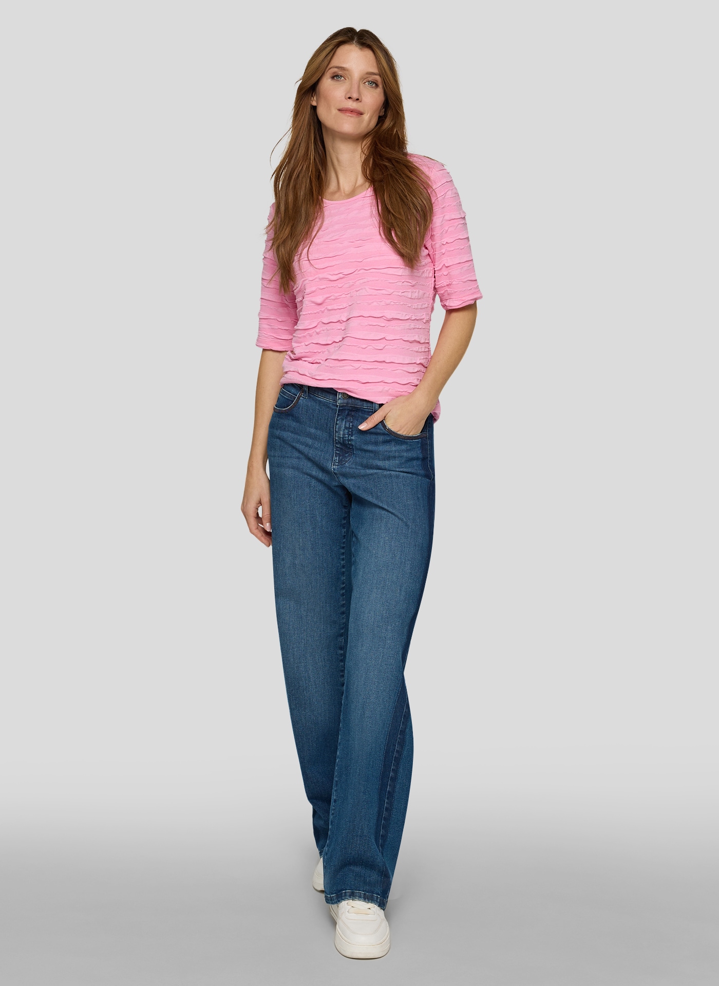 Rabe T-Shirt mit Struktur Muster