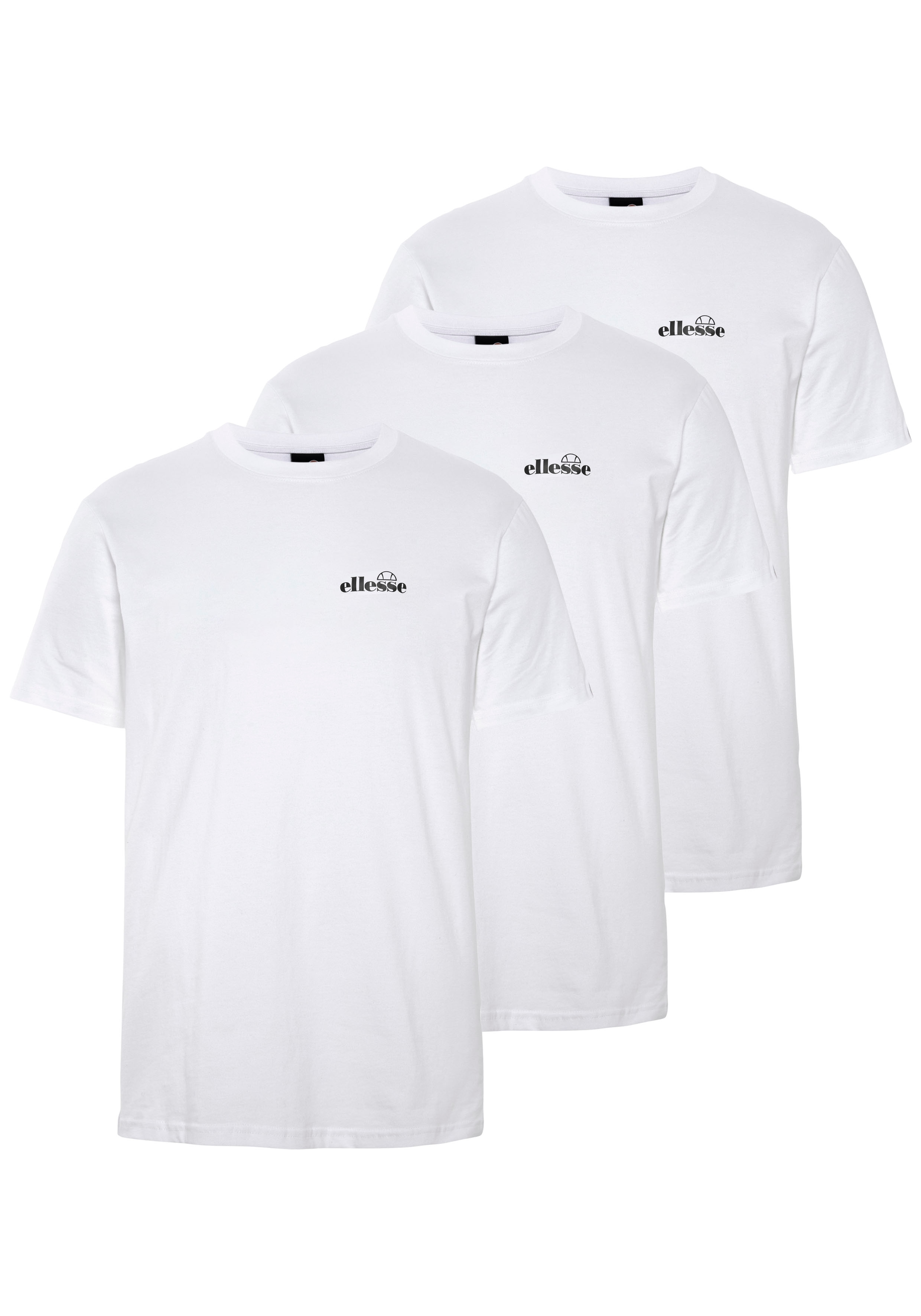 Ellesse T-Shirt "AZZINI TEE (3 PACK)" Packung, 3 Stk. 3er-Pack, Kurzarm, mit Rundhalsausschnitt, aus Baumwolle