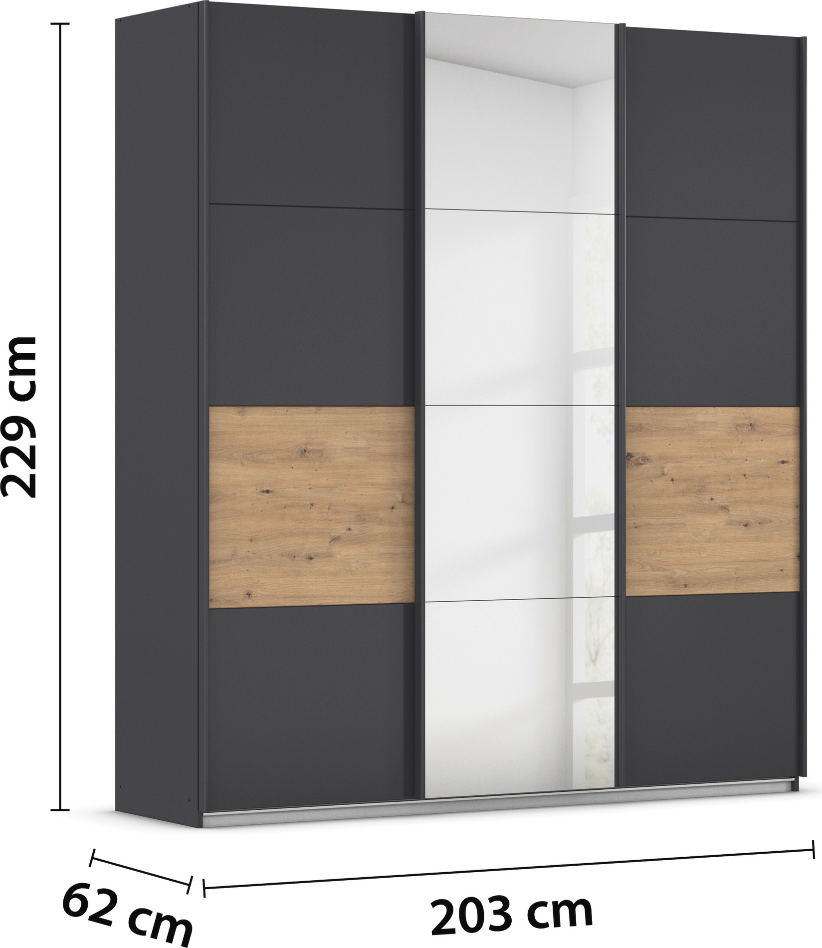 rauch Schwebetürenschrank »Schwebetürenschrank Kleiderschrank Schrank Garderobe CORTONA«, inkl. Inneneinteilung, 2 Stoffboxen und zusätzlichen Einlegeböden