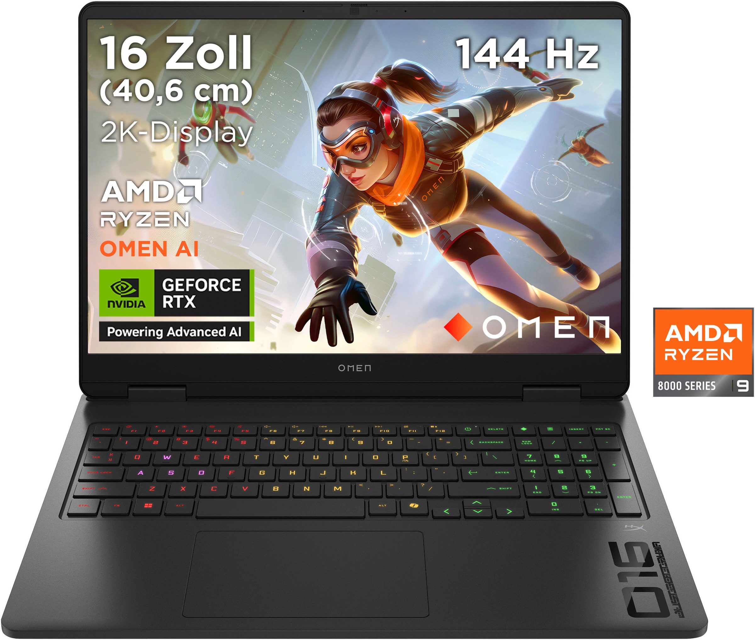 HP Gaming-Notebook "OMEN 16-ap0286ng", 16 GB RAM 1.000 GB SSD, Ryzen 9, Windows 11 Homeshadow schwarz, Notebooks