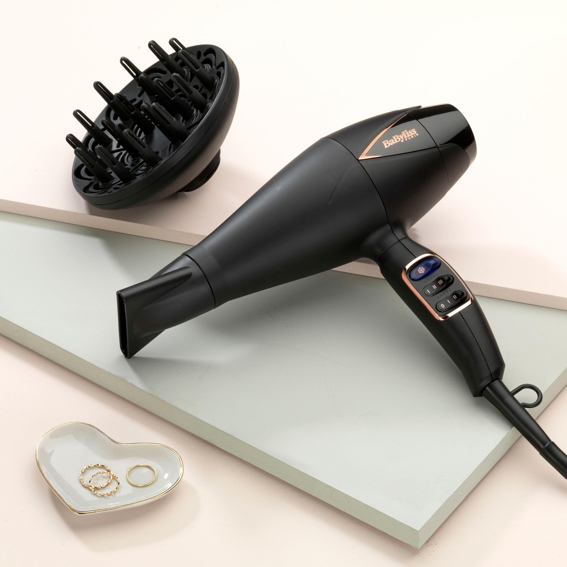 BaByliss Ionic-Haartrockner »D665E Salon Air Brilliance«, 2200 W, 2 Aufsätze, mit digitalem Motor